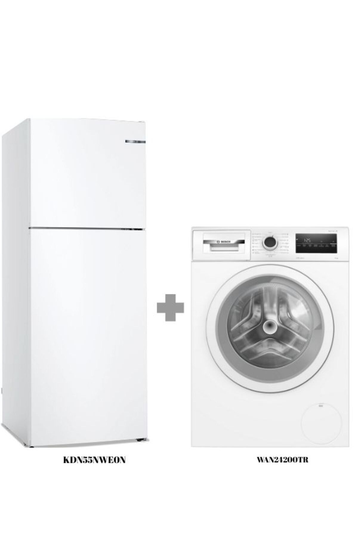 Bosch 2'li set Buzdolabı + Çamaşır makinesi (KDN55NWE0N - WAN24200TR)