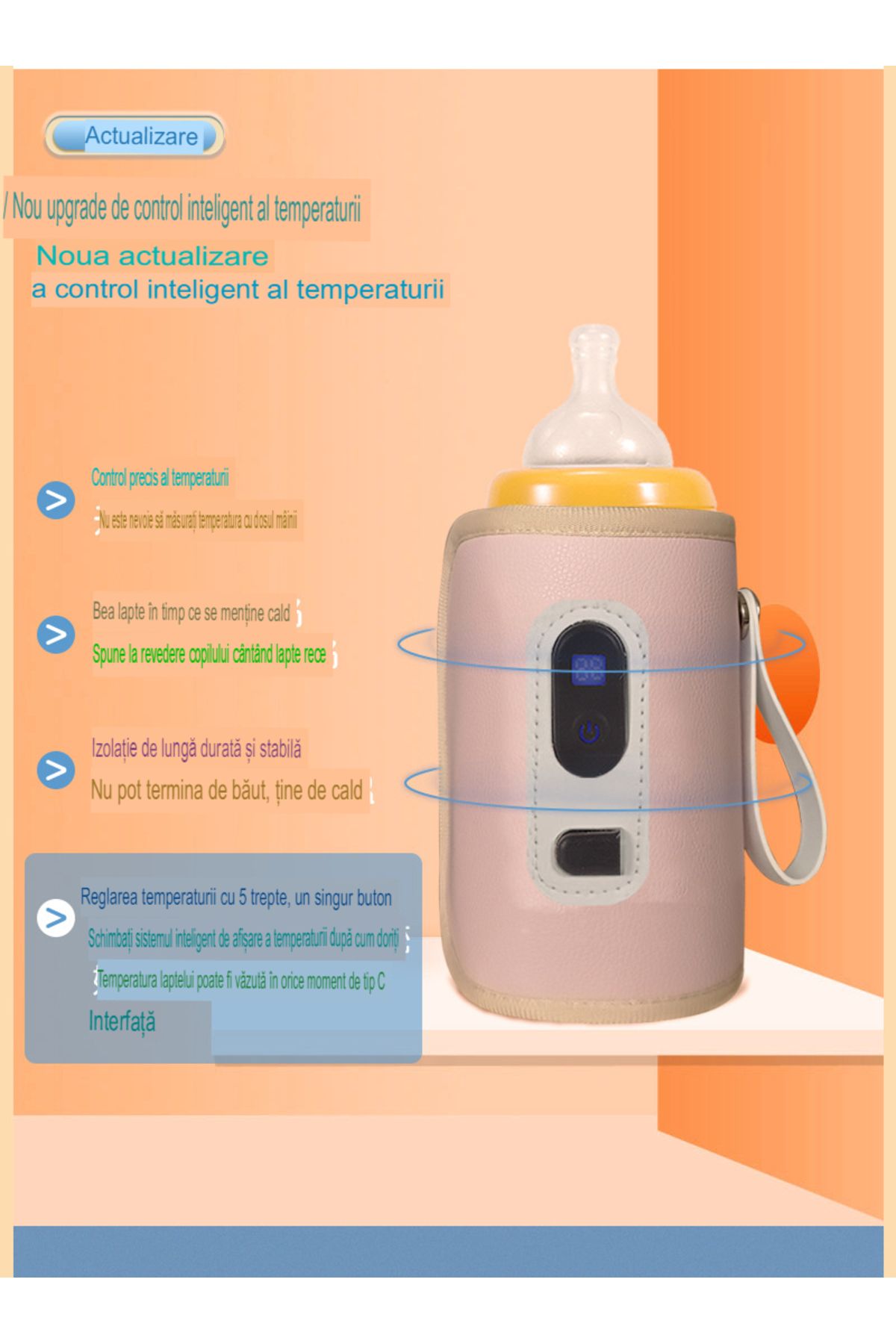 OEM-Arvada Baby Comfort portable bottle warmer, with USB charging, silicone handle 3