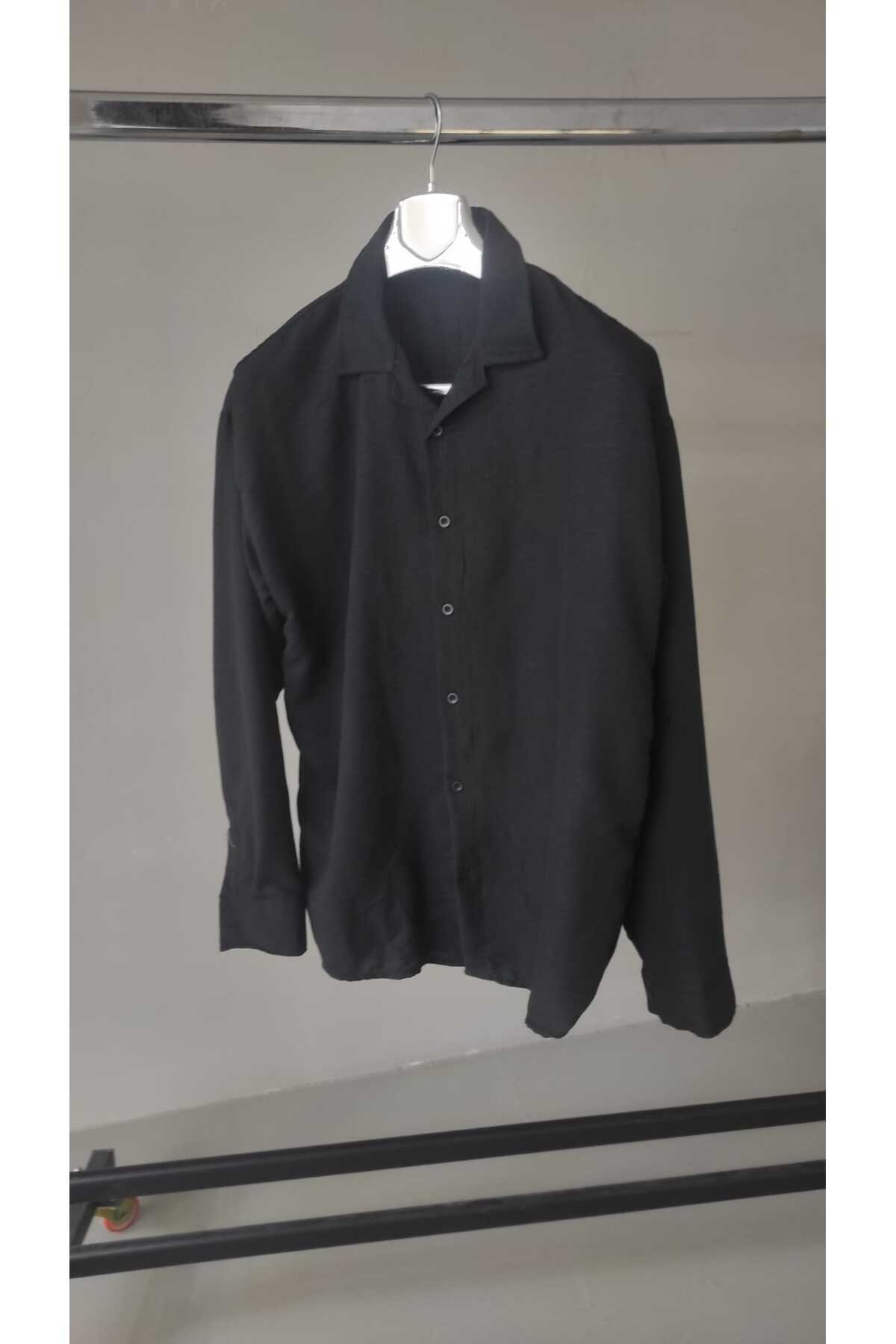 Unisex Siyah aerobin Gömlek Bol kalıp oversize — مشکی P0L4R58GM13K — تصویر 3 از 3