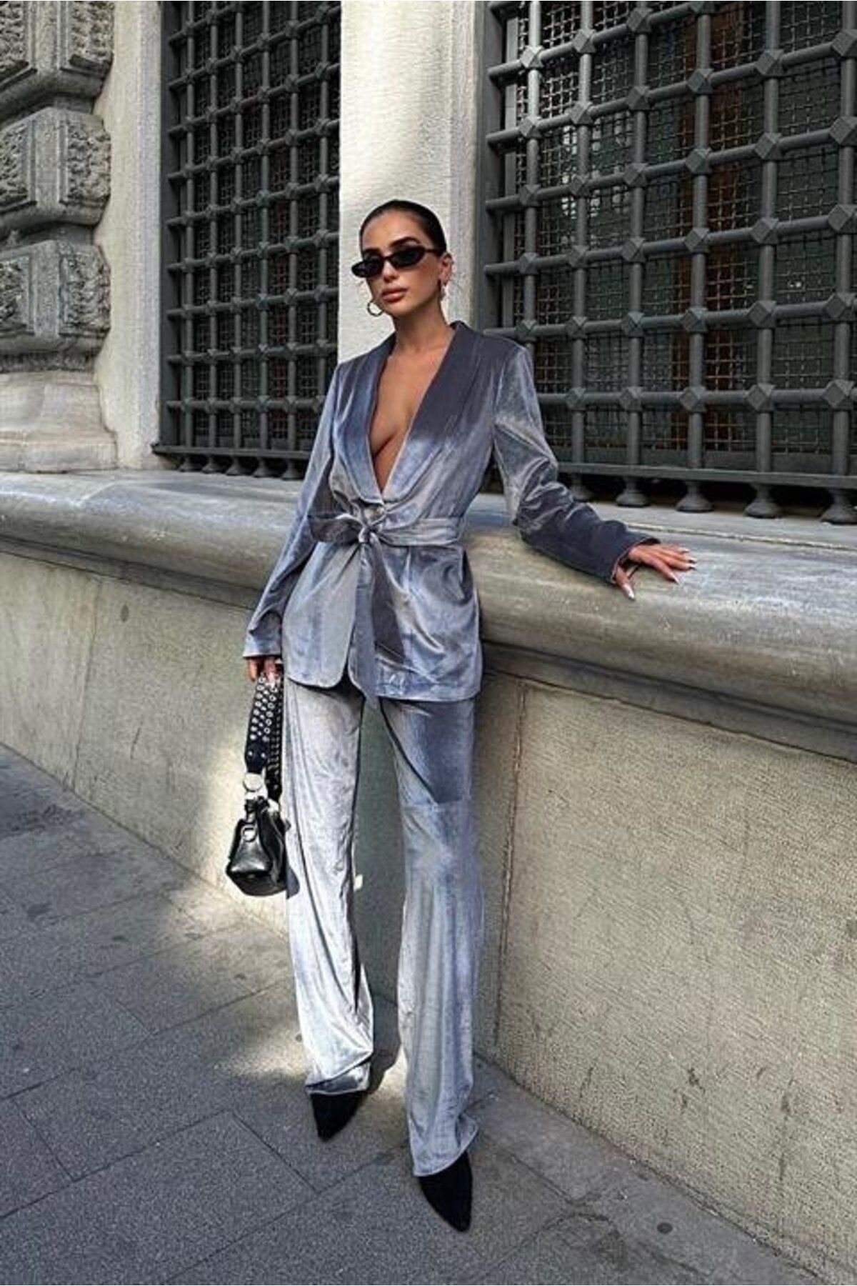 novafems Gaitlin Oversize Kadife Takım 9897