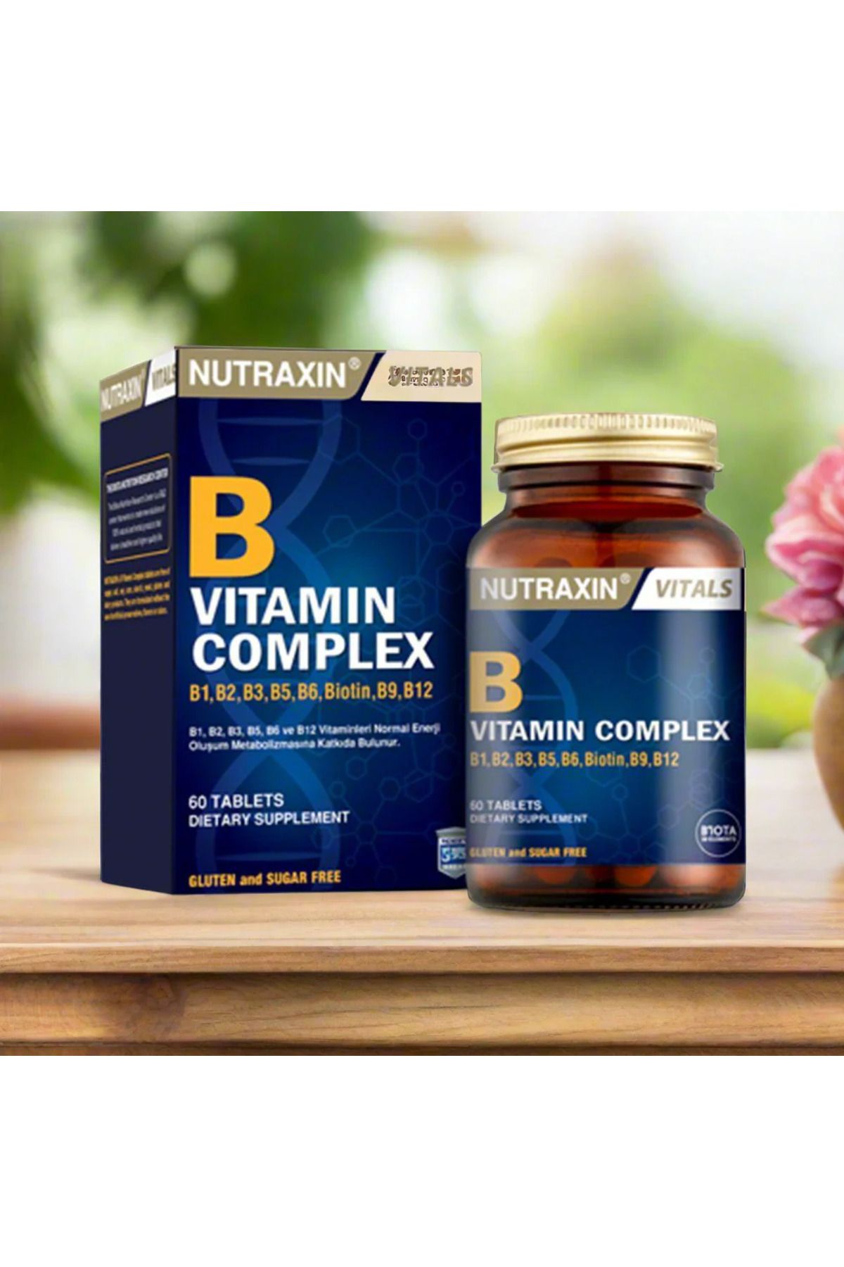 Nutraxin-Vitamin B Complex - 60 Tablets B1, B2, B3, B5, B6, B12 6