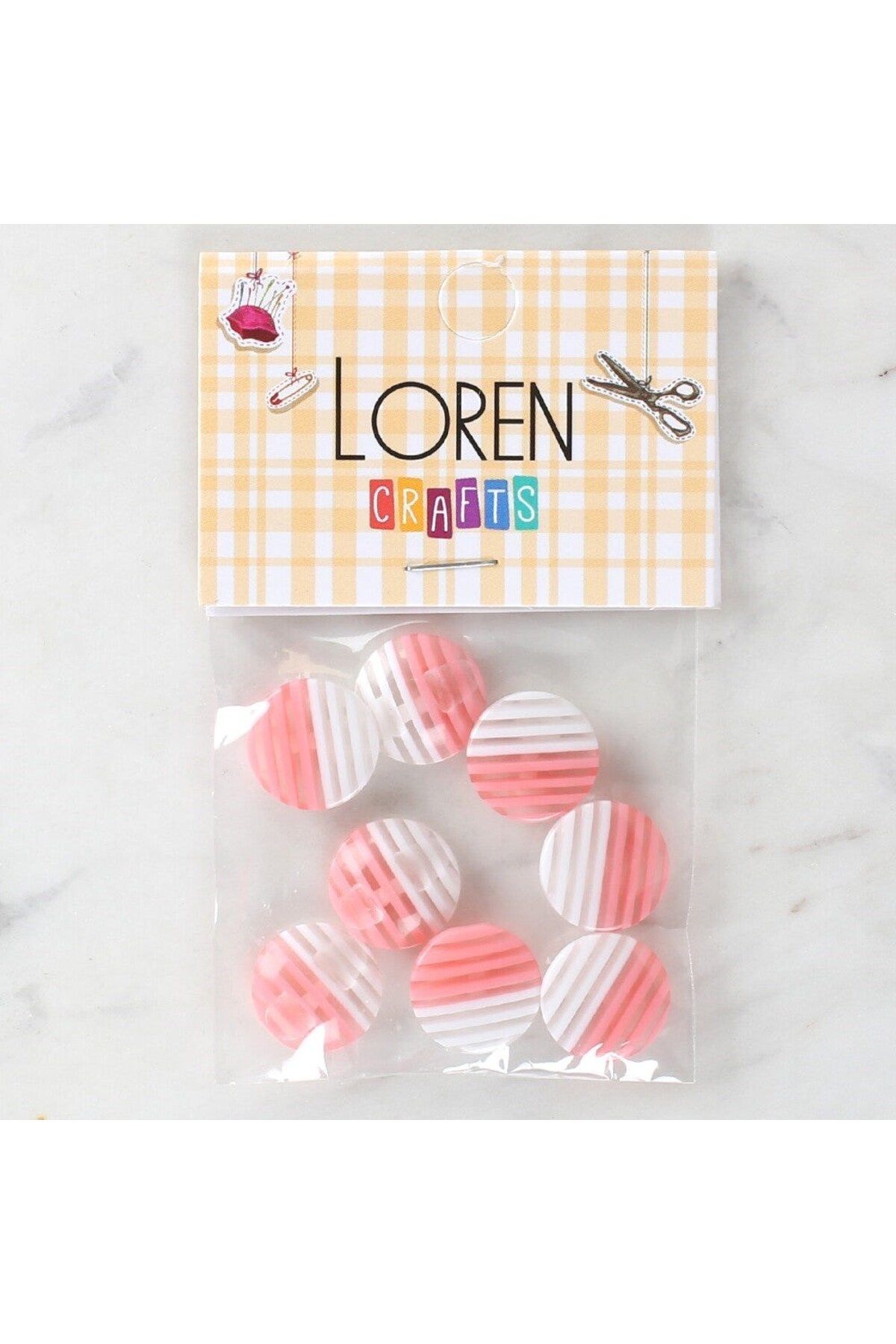 Biomak Loren Crafts 8'li Desenli Düğme - 1094