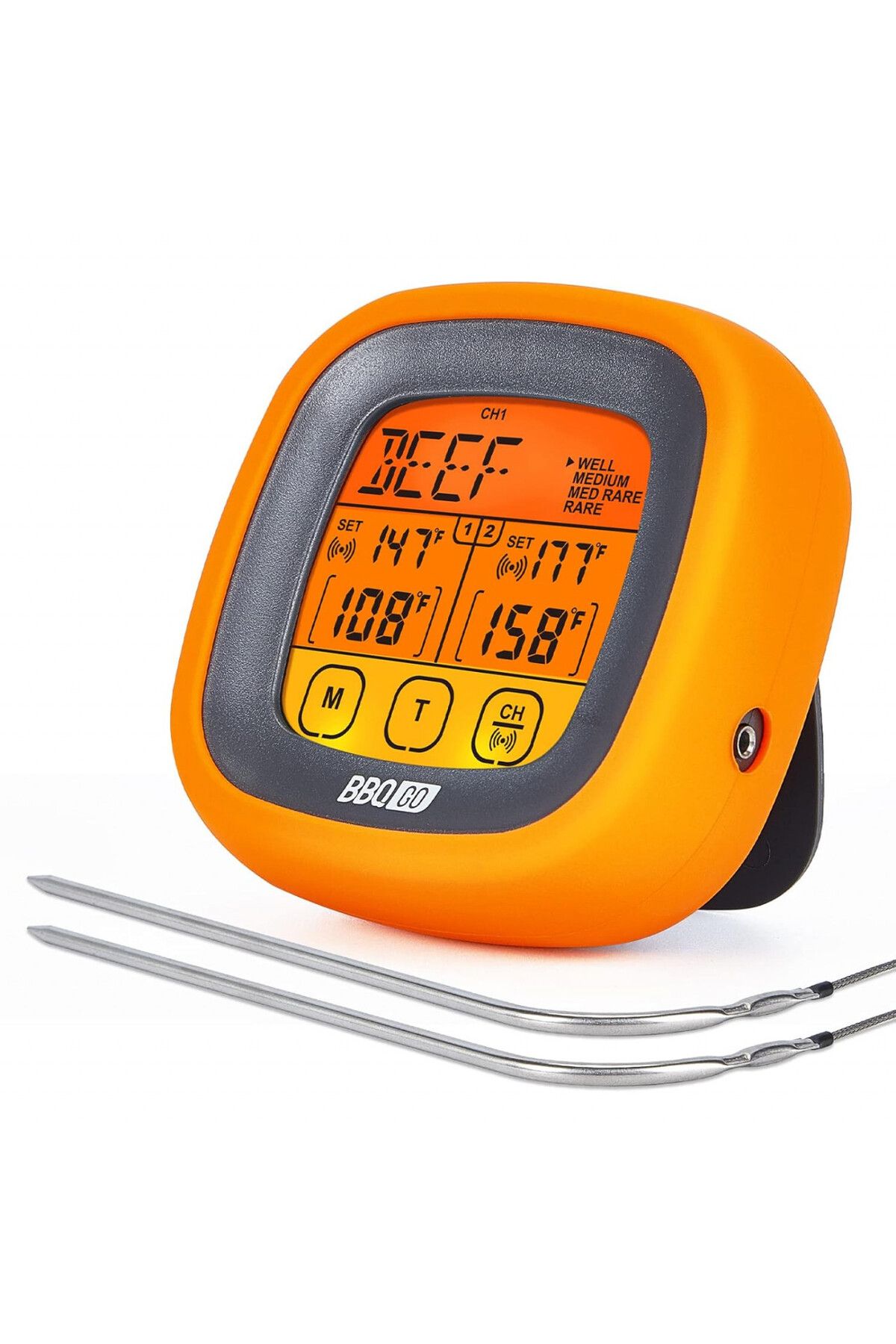 Karll Termometru Digital Pentru Carne Bbqgo, Ecran Lcd, Plastic/metal, Portocaliu/negru/argintiu - One Size