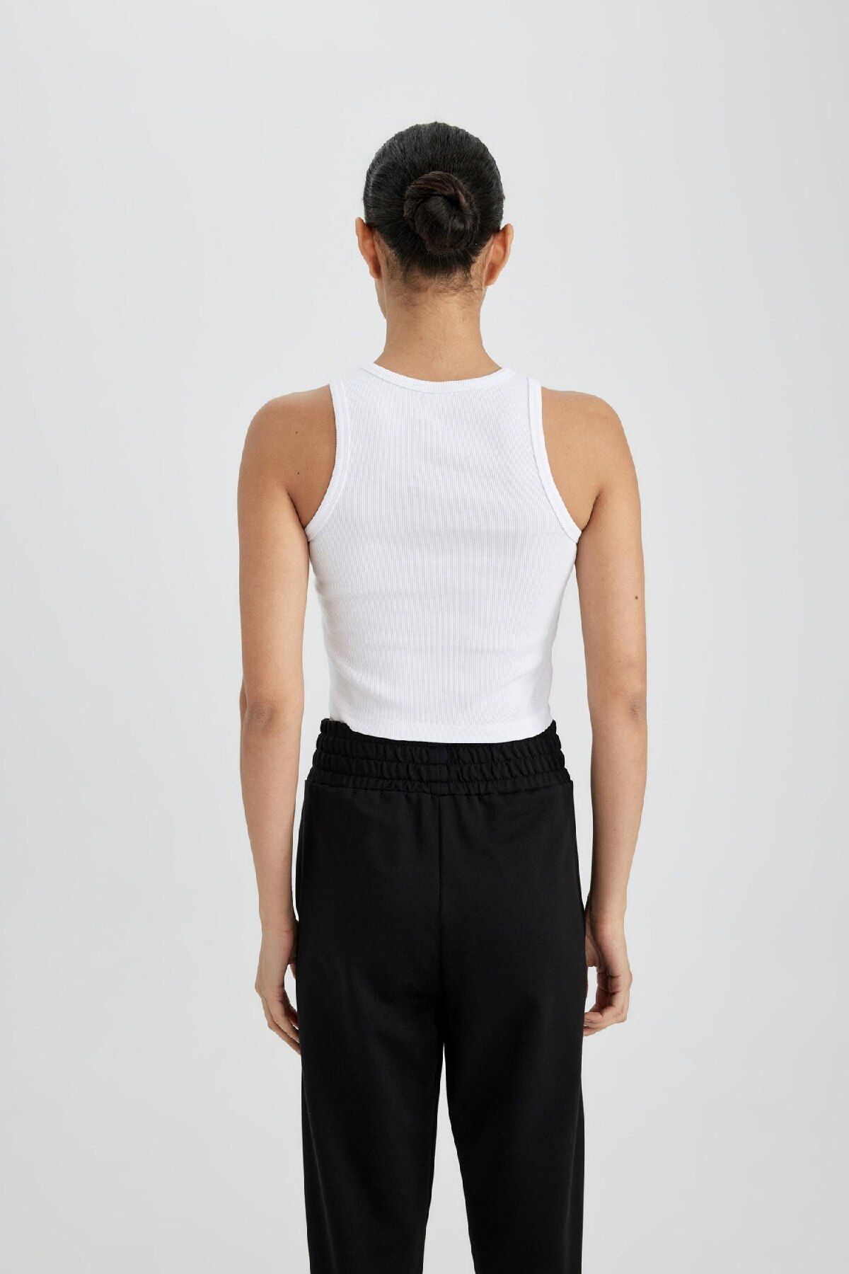DeFacto-Fit Slim Fit Korsett Look White Rib Sports Athlete B4224ax24sp 7