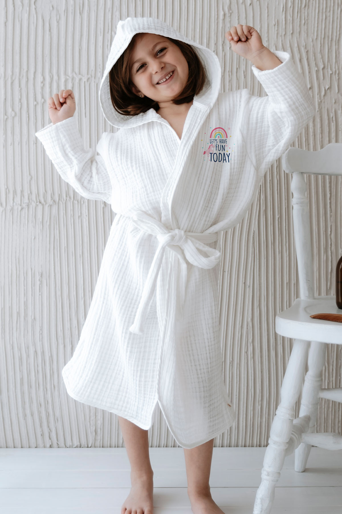 Tuğba Kuğu 4 Kat Müslin Bornoz - Pure Baby Serisi - Unicorn Fun fotoğrafı 5 (önizleme)