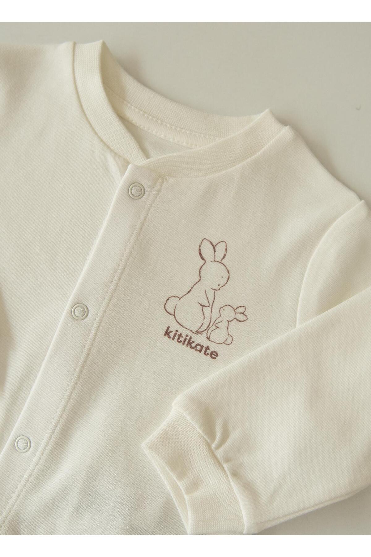 kitikate Organik New Basic Hırka Ekru fotoğrafı 2 (önizleme)