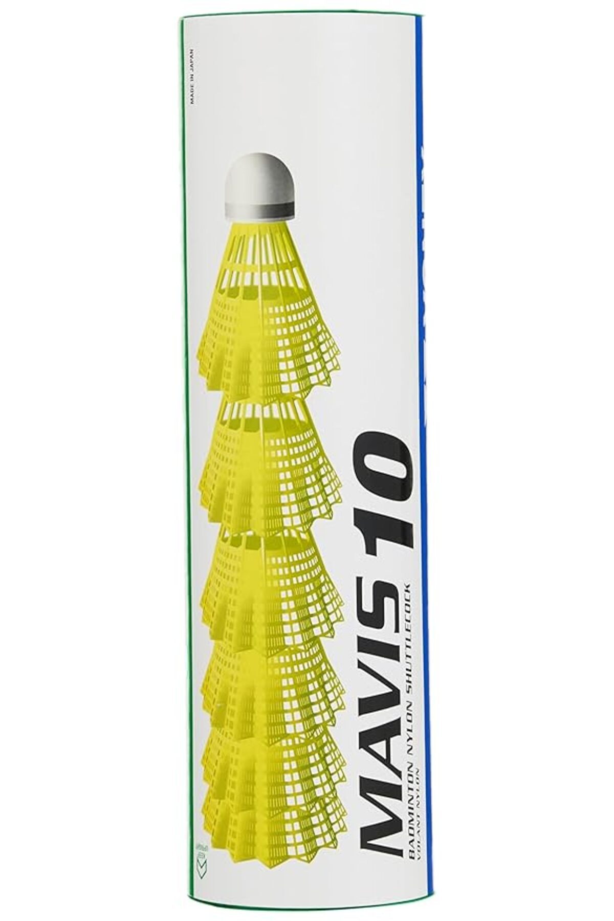 YONEX-Mavis 10 Nylon Shuttlecocks | Yellow | Pack of 6 | Green Cap | Accurate Flight | Fast Recovery 3