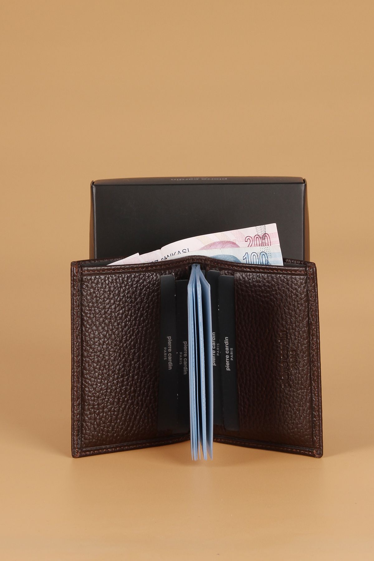Pierre Cardin-Men's Wallet 032 Genuine Leather, Card Holder Flotur Brown 3