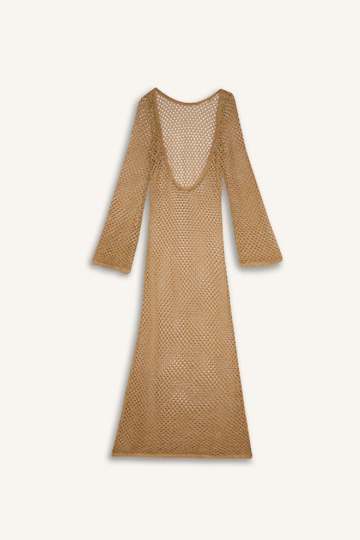 DeFacto-Langärmliges Maxi-Mesh-Strandkleid mit normaler Passform – Fall In Love C5147ax24sm 3