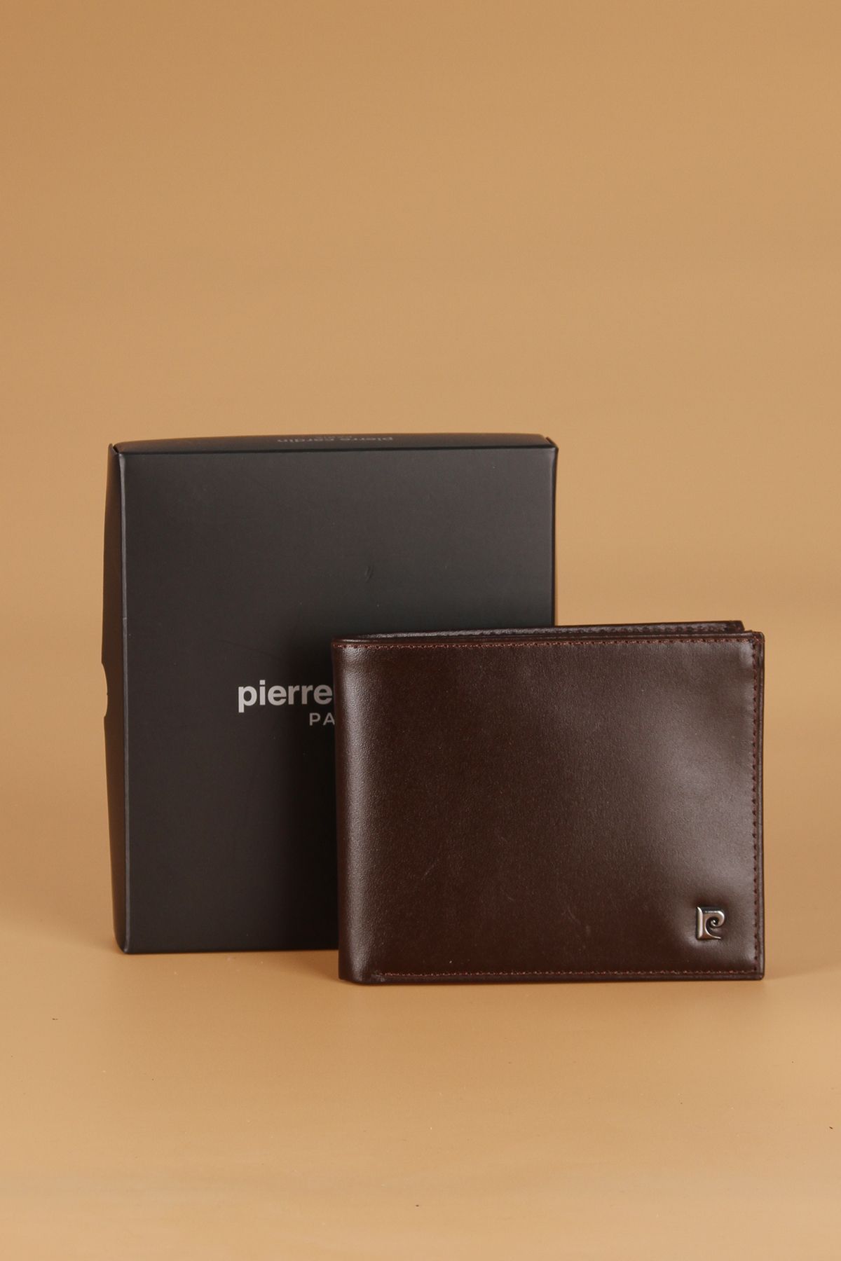 جا کارتی کیف پول مردانه چرم اصل 2368 آنالین قهوه ای Pierre Cardin