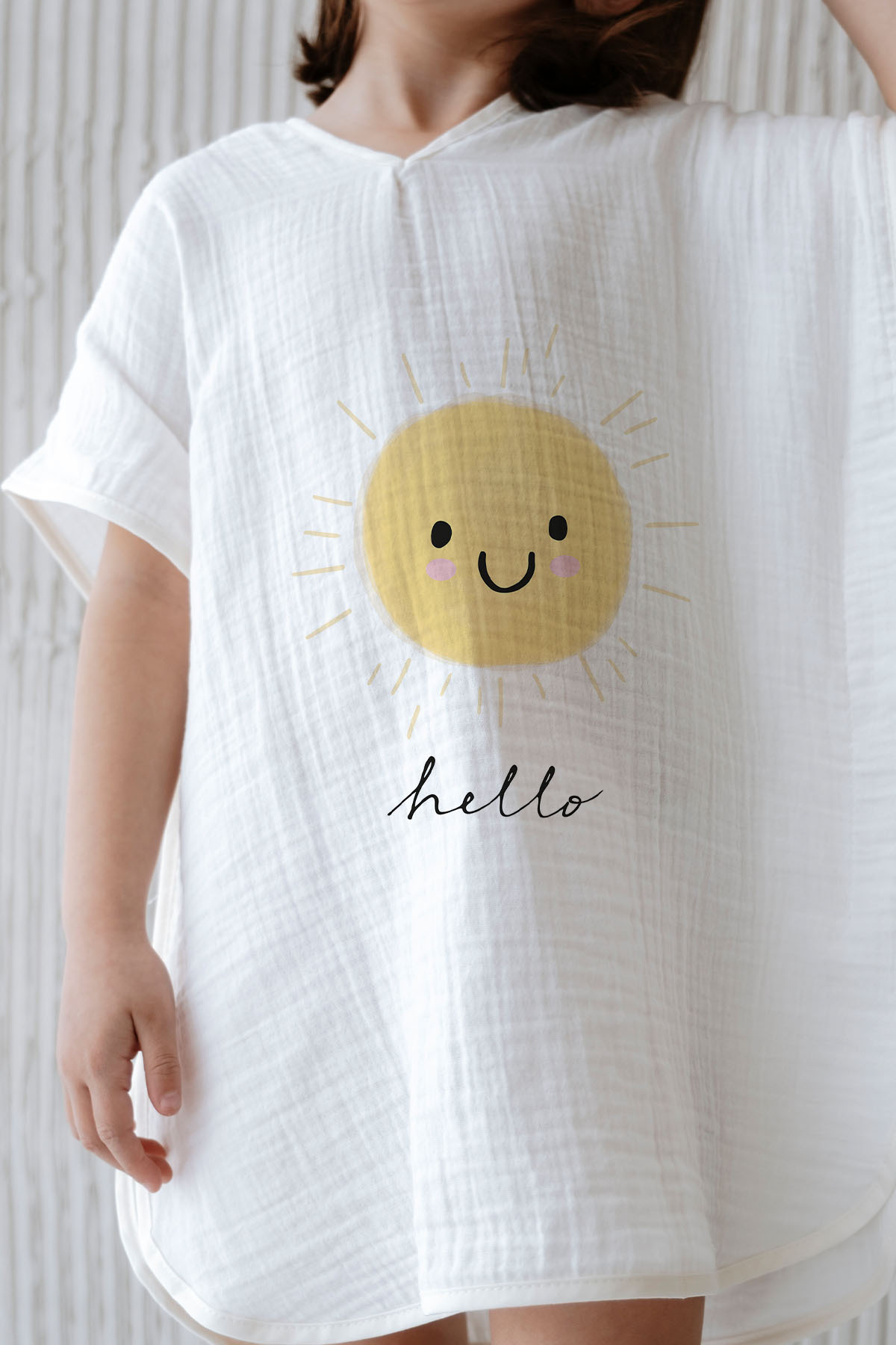 Tuğba Kuğu 4 Kat Müslin Panço - Pure Baby Serisi - Gülen Soft Güneş fotoğrafı 2 (önizleme)