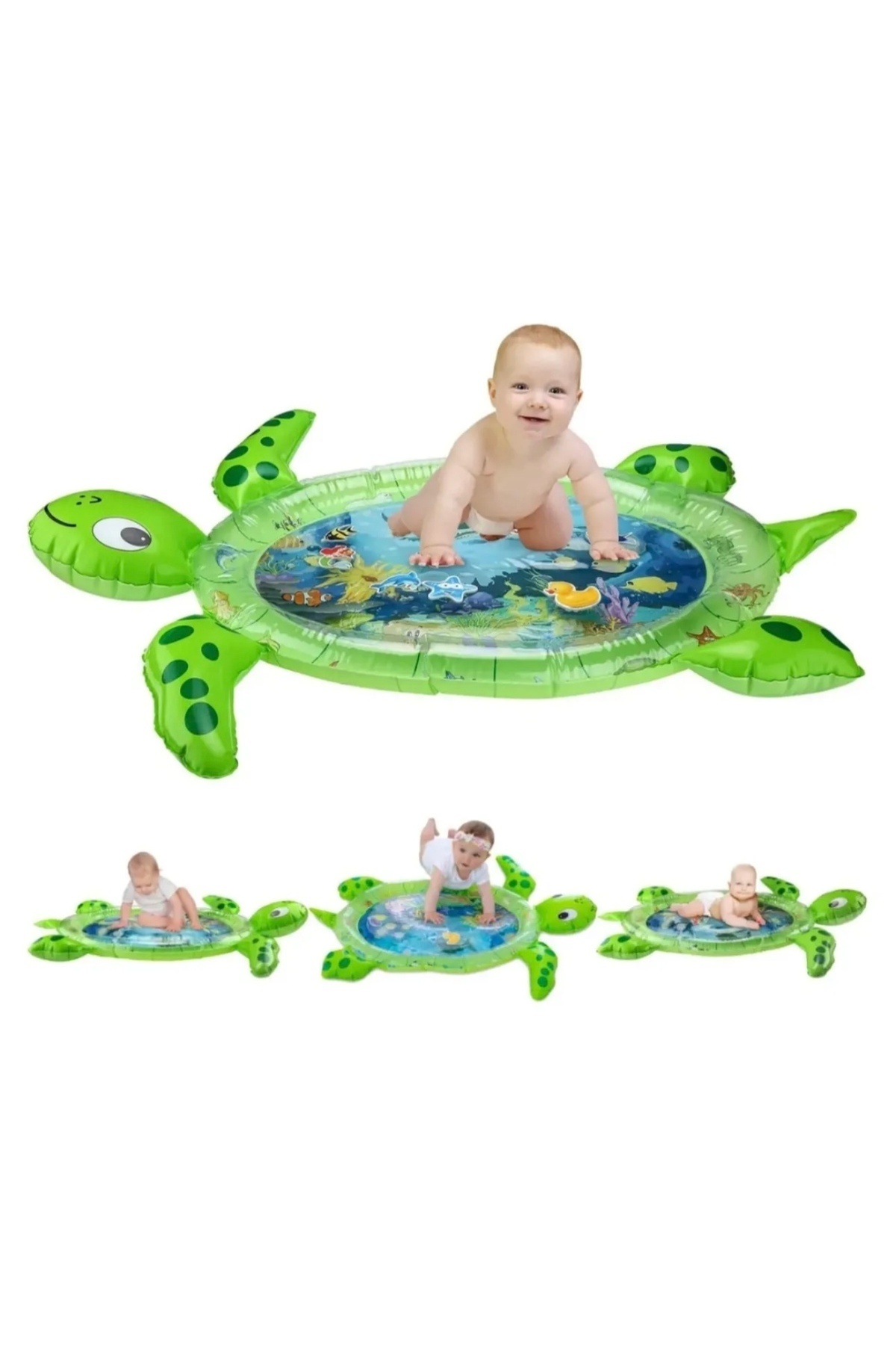 Happystore Jumbo Boy Yeşil Kedi Su Oyun Matı, Duyusal, Serinletici Mat, Oyun Havuzu