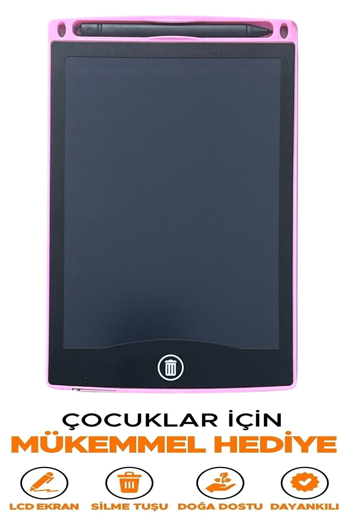Kenko Dijital Yazı Tableti Lcd Ekranlı Kalemli Çizim Tahtası 8.5'' inch Pembe Renk
