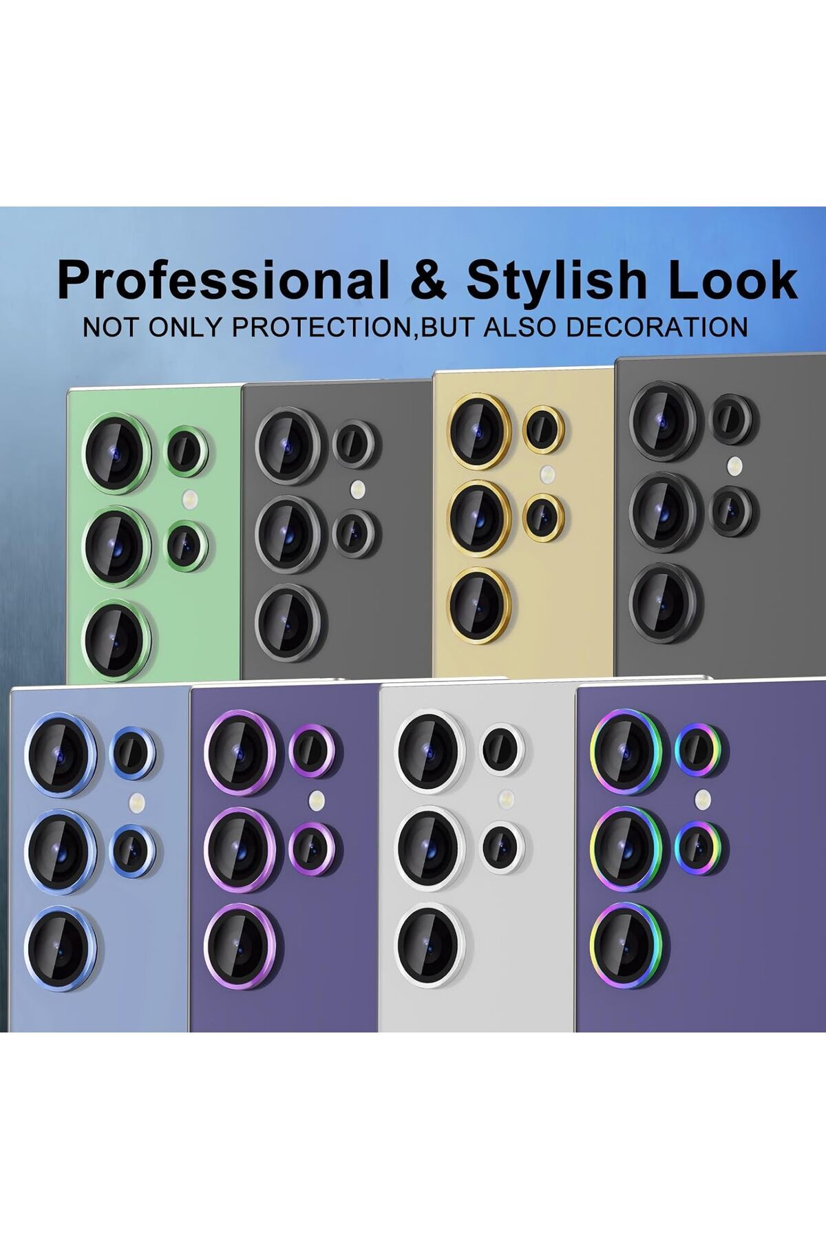 AWH-Samsung Galaxy S25 Ultra Camera Lens Protector, Metal Ring Glass Cover, HD Clear 7