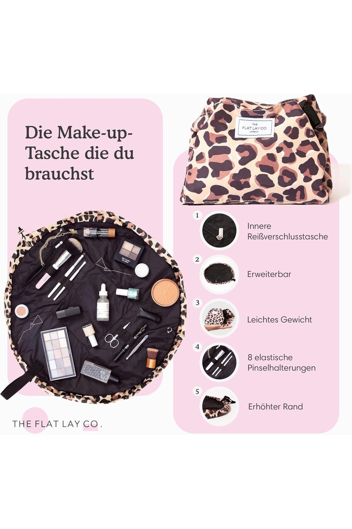 کیف لوازم آرایش کیسه FLAT LAY CO. آرایشی سایه چشم برس Lattafa