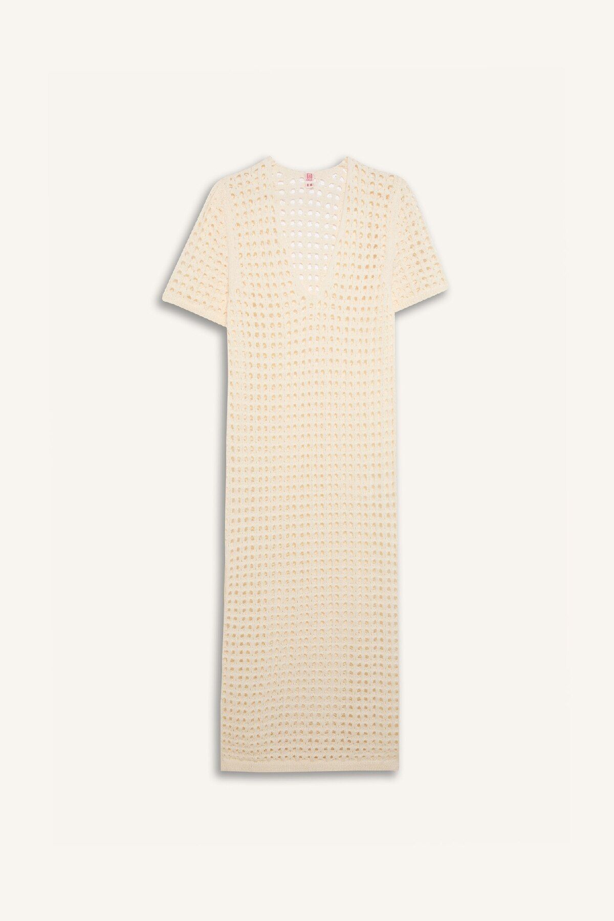 DeFacto-Strickwaren mit V-Ausschnitt – Kurzarm-Strandkleid C6138ax24sm 1