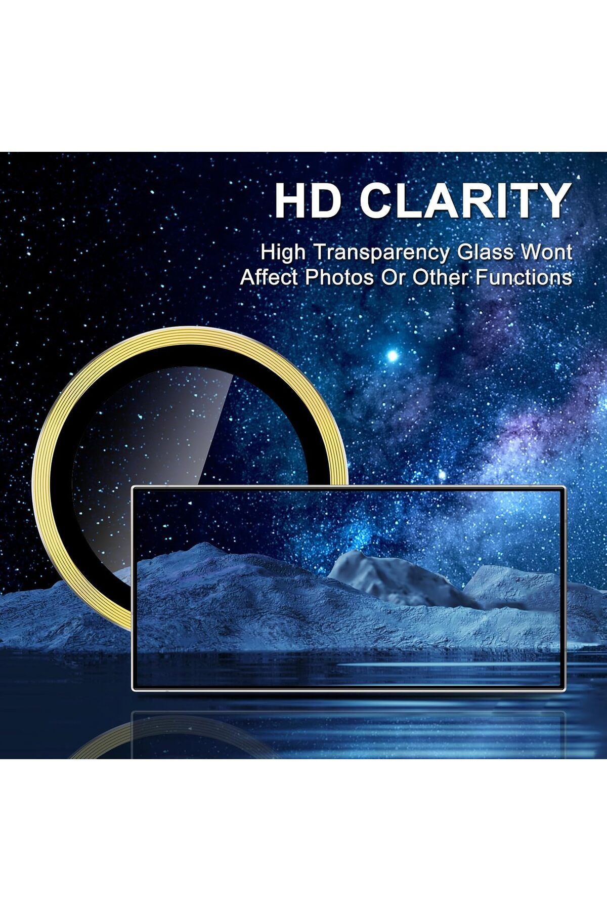 AWH-Samsung Galaxy S25 Ultra Camera Lens Protector, Metal Ring Glass Cover, HD Clear 4