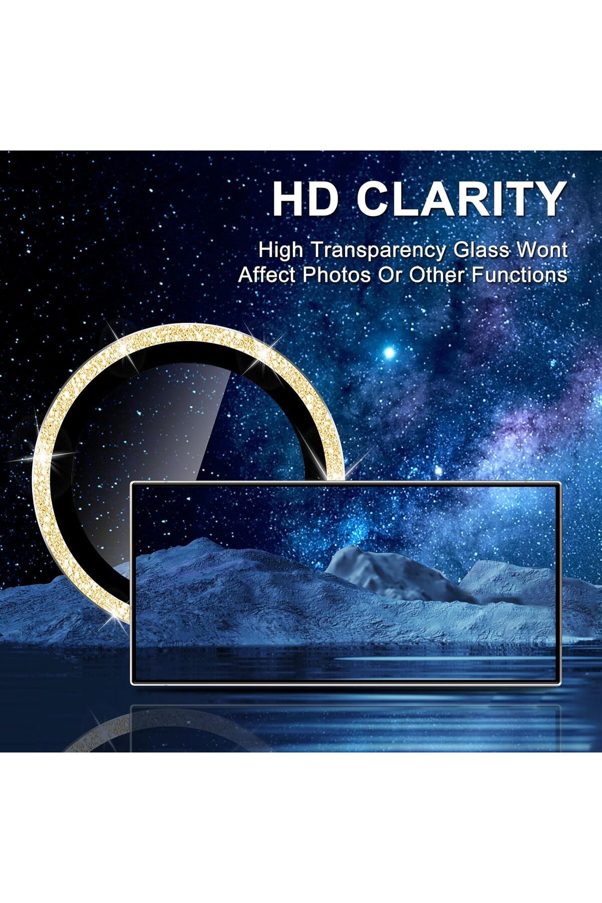 AWH-Samsung Galaxy S25 Ultra Camera Lens Protector, Metal Ring Glass Cover, HD Clear 4