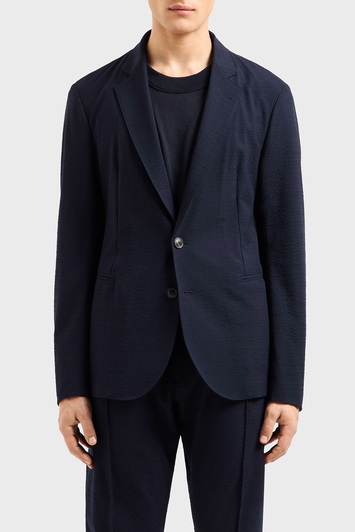 کاپشن مردانه یقه باز منظم با تناسب استرچ ژاکت مردانه EM000069 TE13603 UB109 Emporio Armani