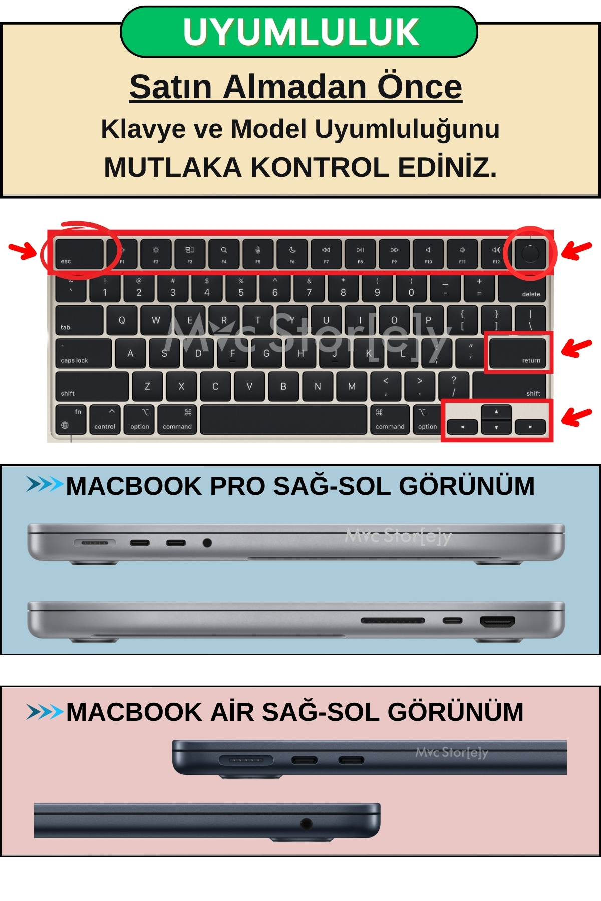 Mcstorey-Arabic Keyboard Protector for MacBook Air Pro M1-M2-M3-M4 A2681 A2941 A2442 A2485 A3113 Compatible (Us-Usa) 3