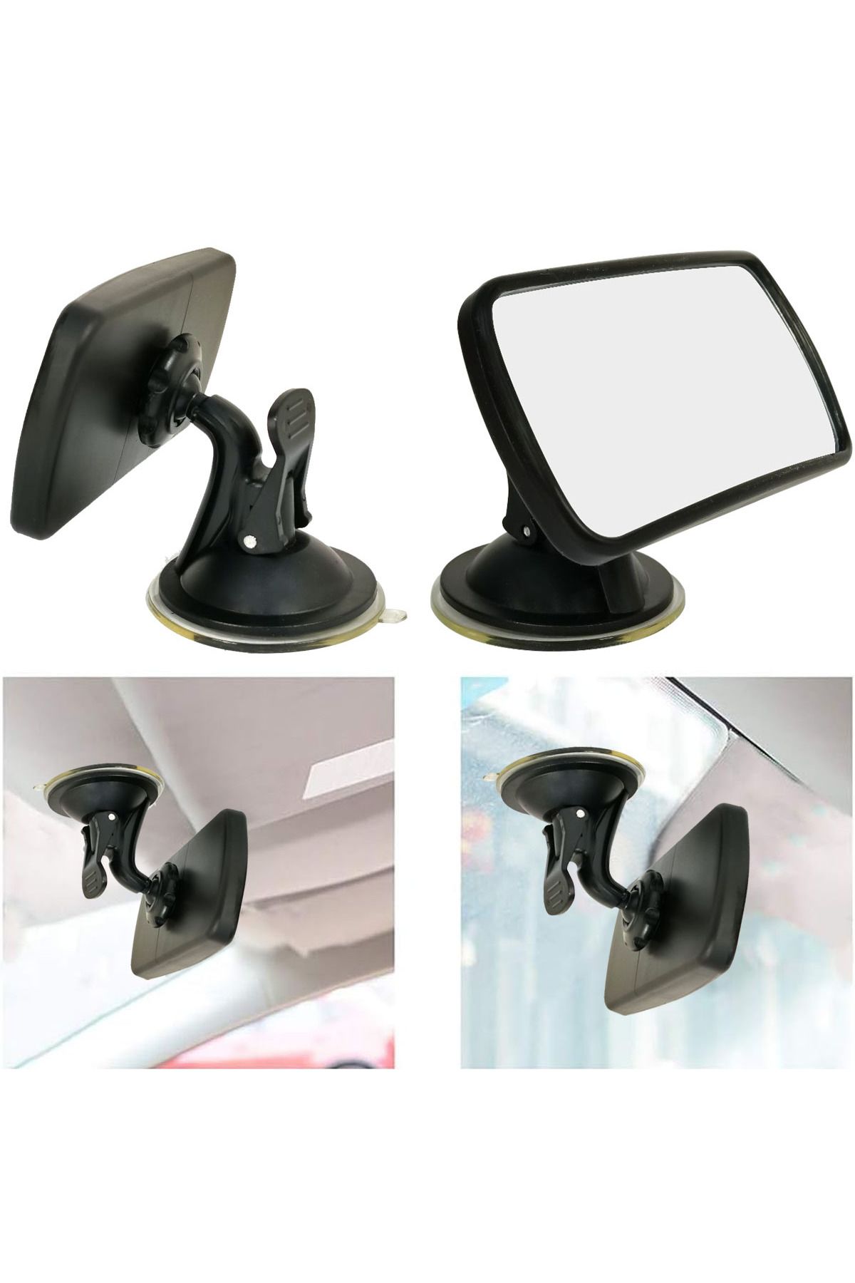 Mob-Baby Rear View Mirror with Suction Cup, 125x63mm, 360° Adjustable | Wide View for Baby Safety 4