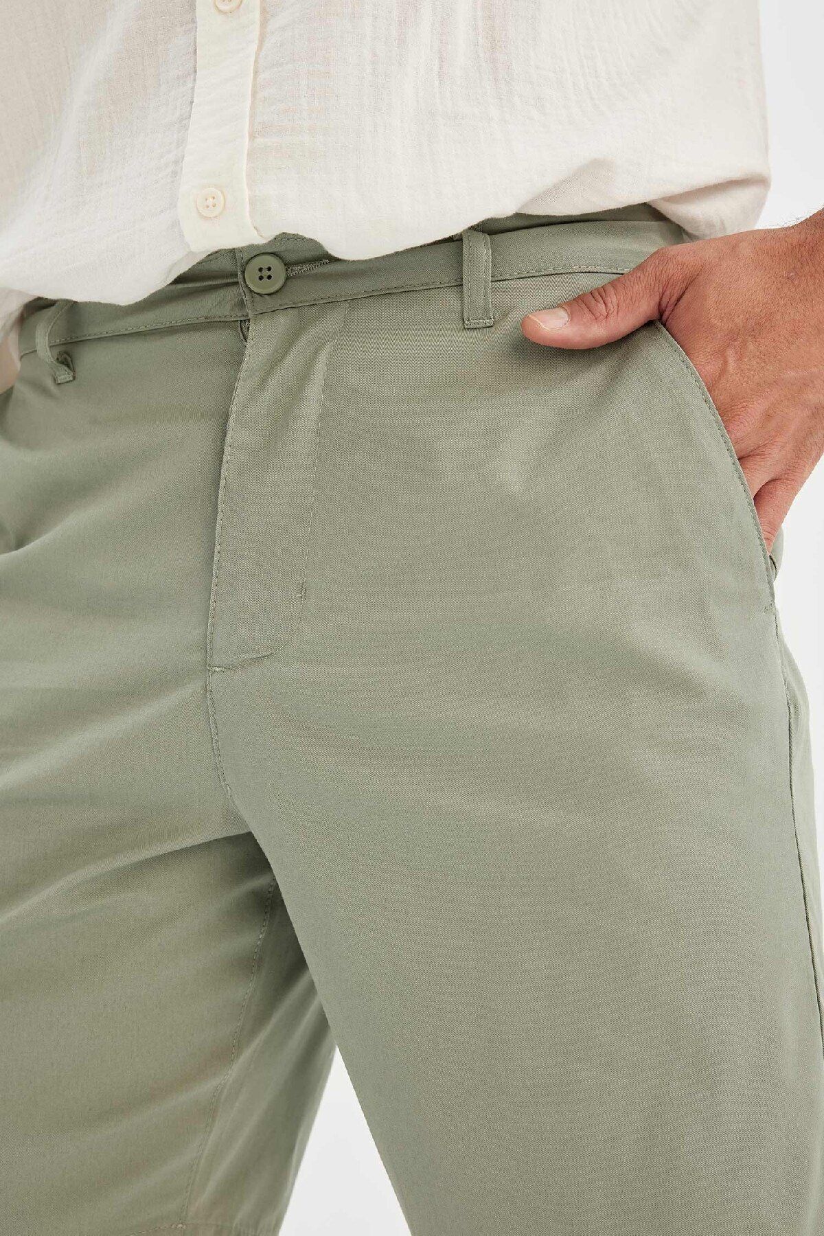 DeFacto-Σορτς Gabardine Bermuda Regular Fit - C7684ax24sm 5