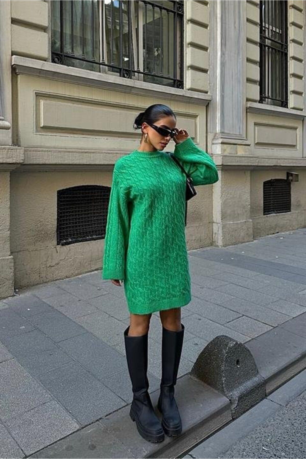 cibec Melanie Örgü Desen Mini Elbise 2537-02