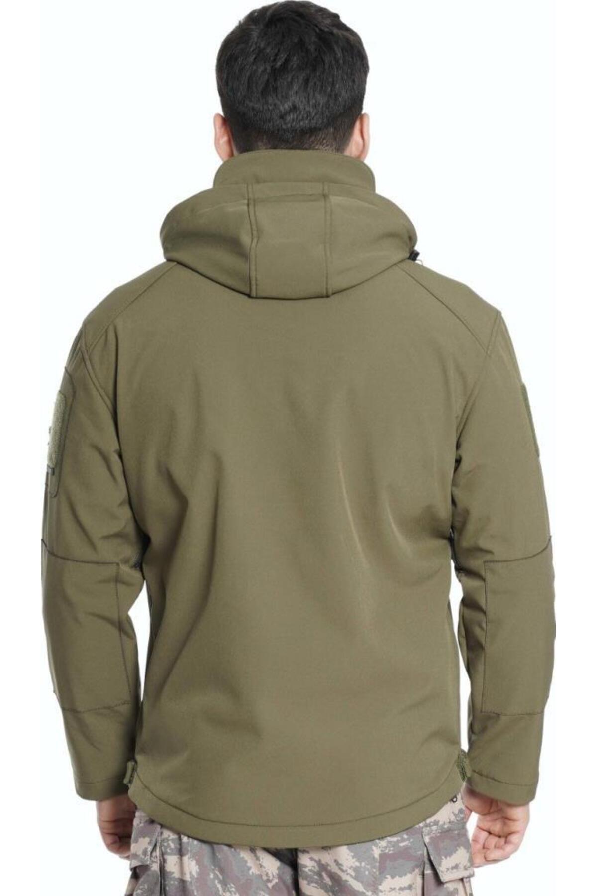 SINGLE SWORD-Ss Military Tactical Softshell Coat Khaki Fleece Lined 3