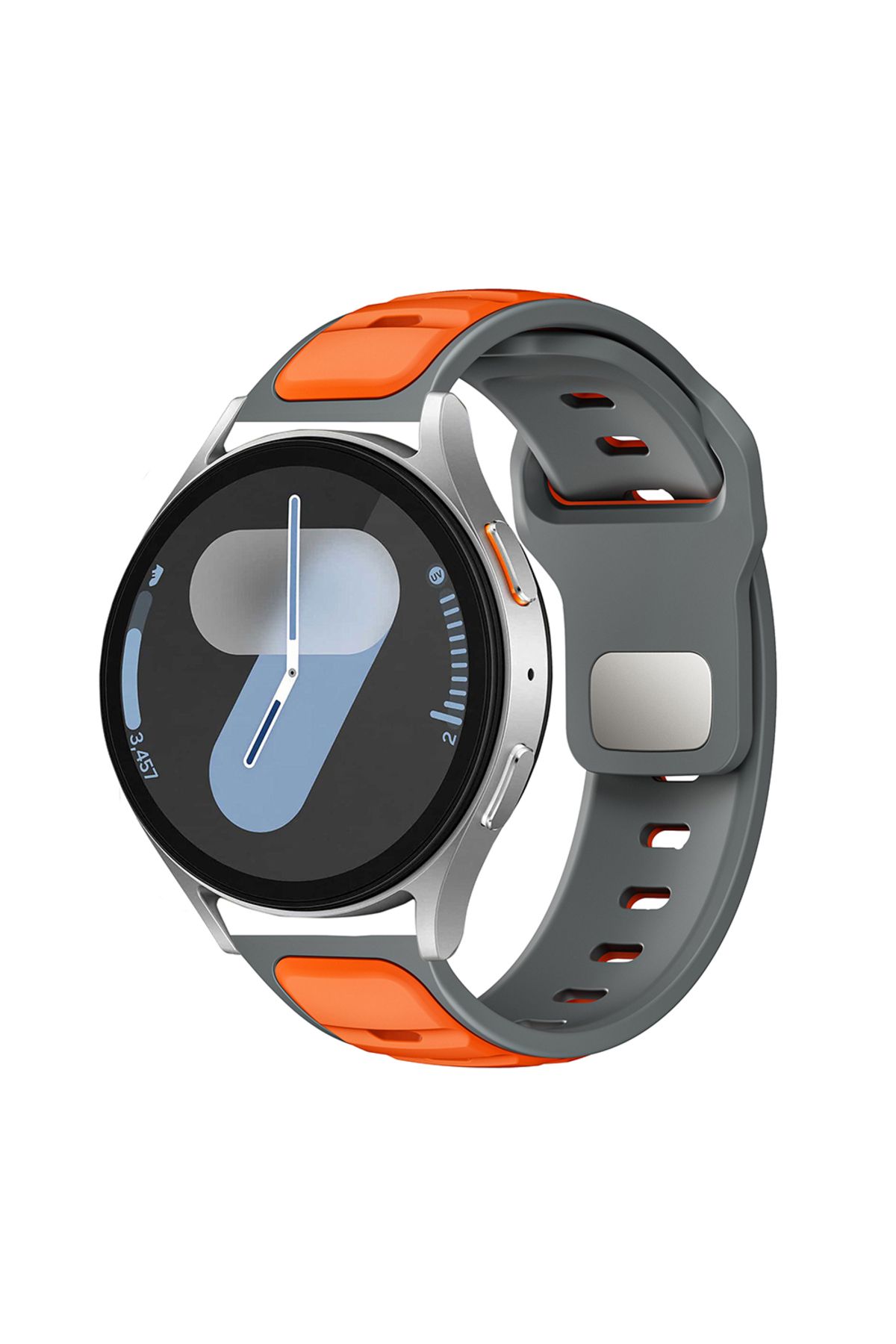 cepteaksesuar Amazfit Pace CPT KRD-135 22mm Silikon Kordon Strap Kayış - Gri-Turuncu