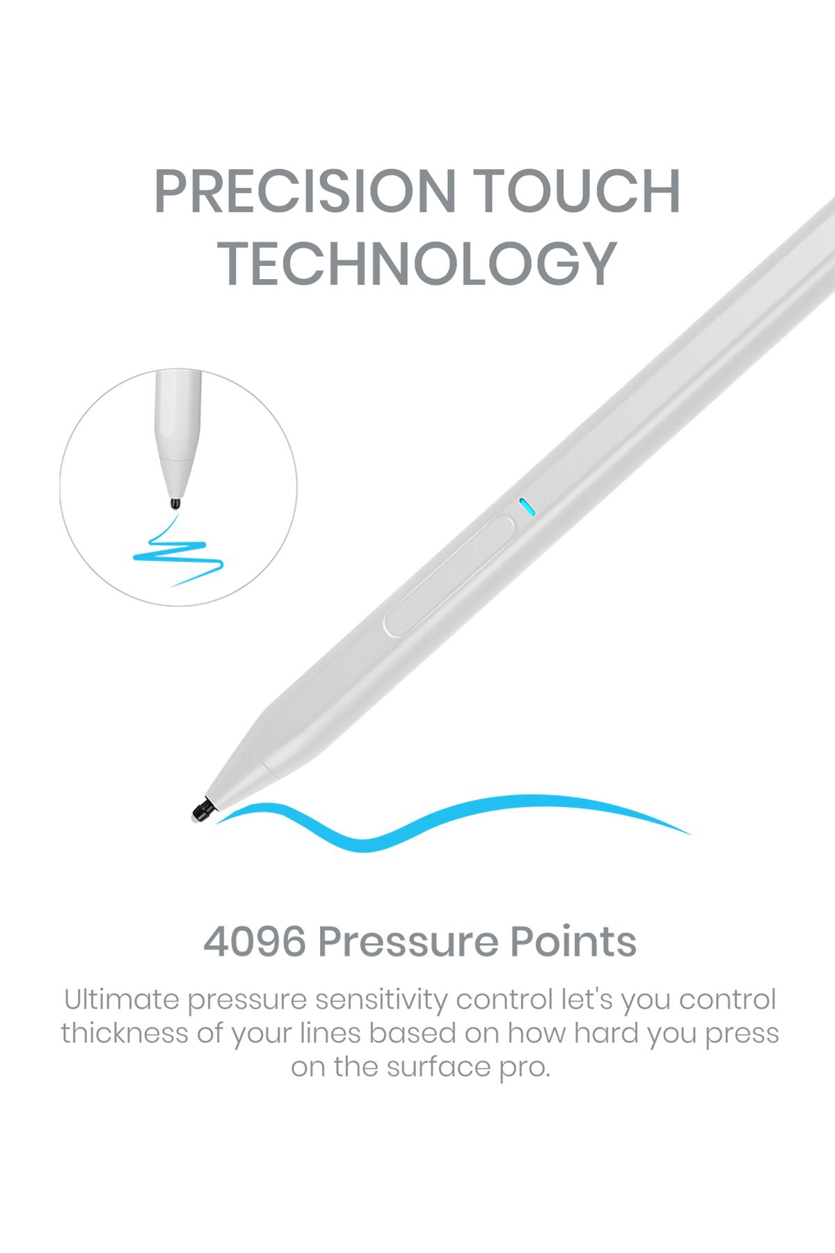 Tinymoose-Pencil X – Stylus for Surface Pro/Book/Laptop/Go with Pressure Sensitivity, Tilt & Palm Rejection 3