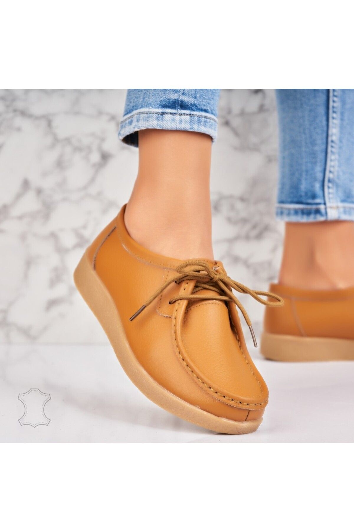 Joana Mocasini Dama Piele Naturala Camel Harla Femeie - 39