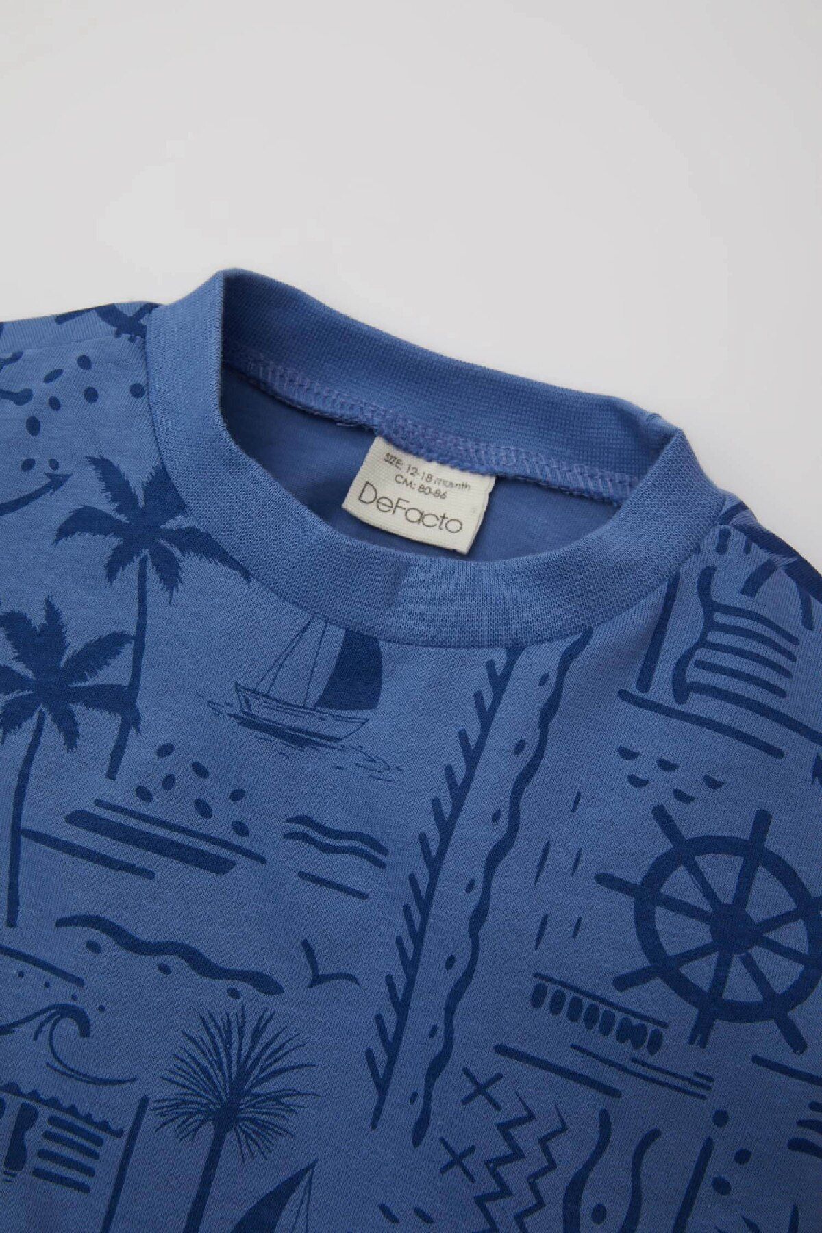DeFacto-Baby Boy Palm Pattern Short Sleeve T-shirt C9368A524SM 2