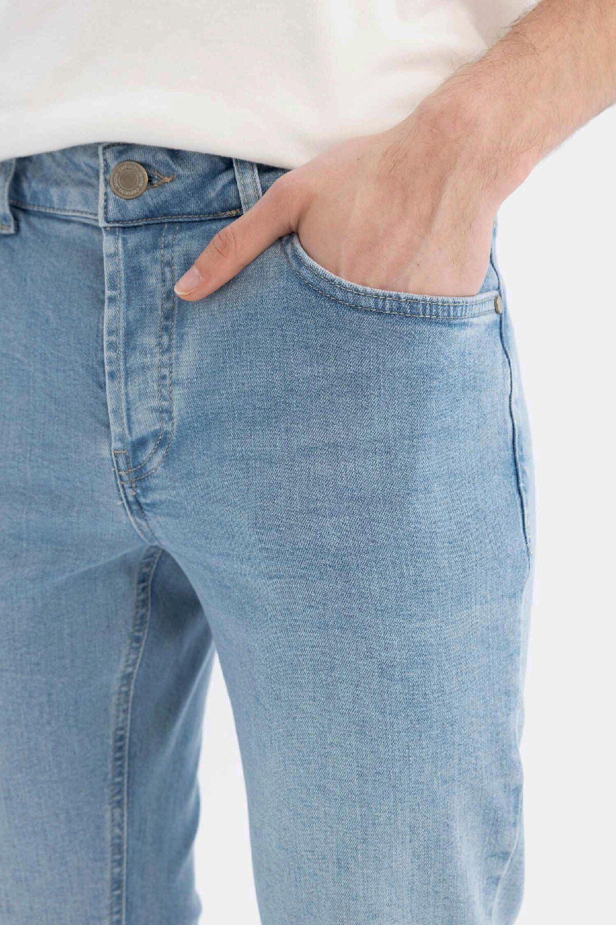 DeFacto-Pedro Slim Fit Jeans - Normale Leibhöhe, schmales Bein D2209AX24SM 5