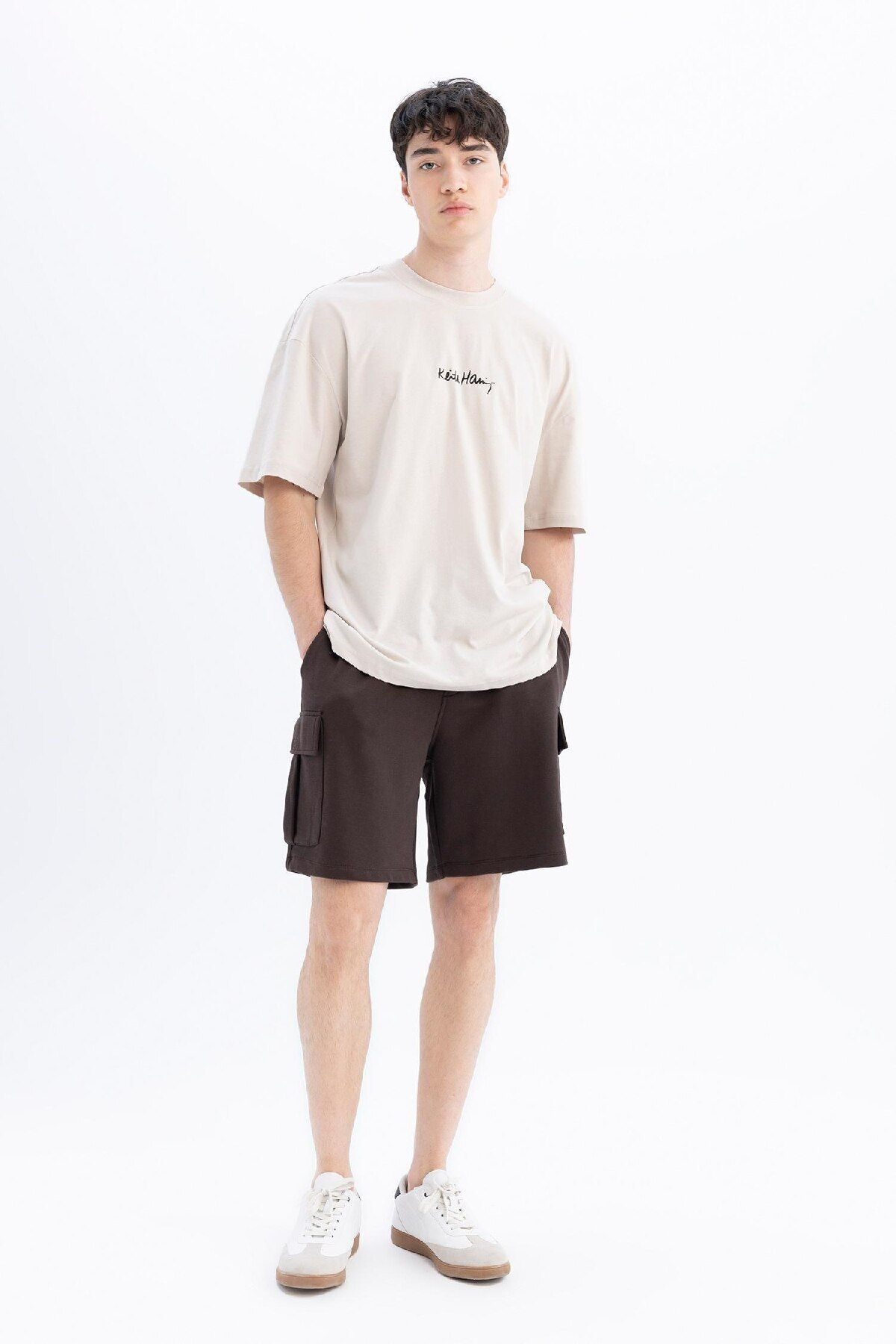 DeFacto-Regular Fit Cargo Pocket Bermudy Szorty - D0476Ax24Sm 2