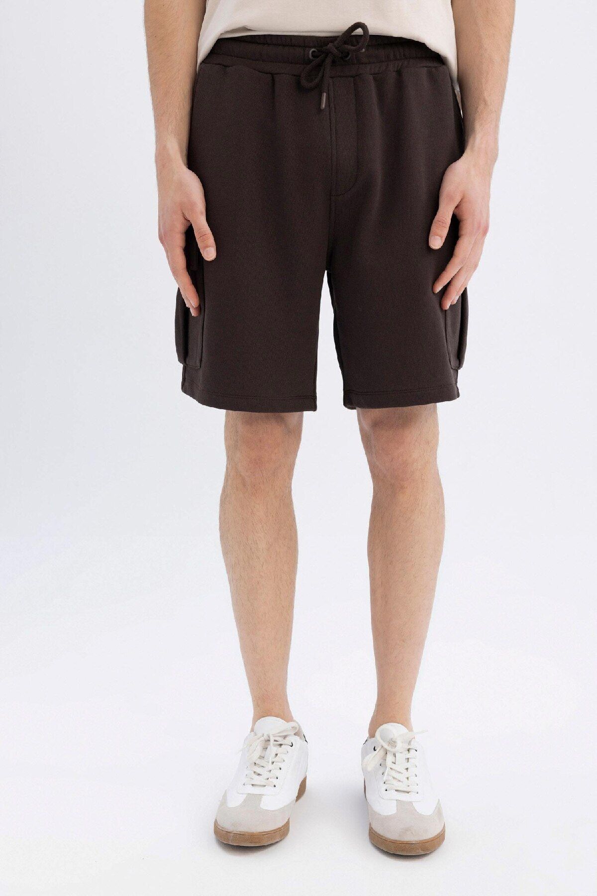 DeFacto-Regular Fit Cargo Pocket Bermudy Szorty - D0476Ax24Sm 5