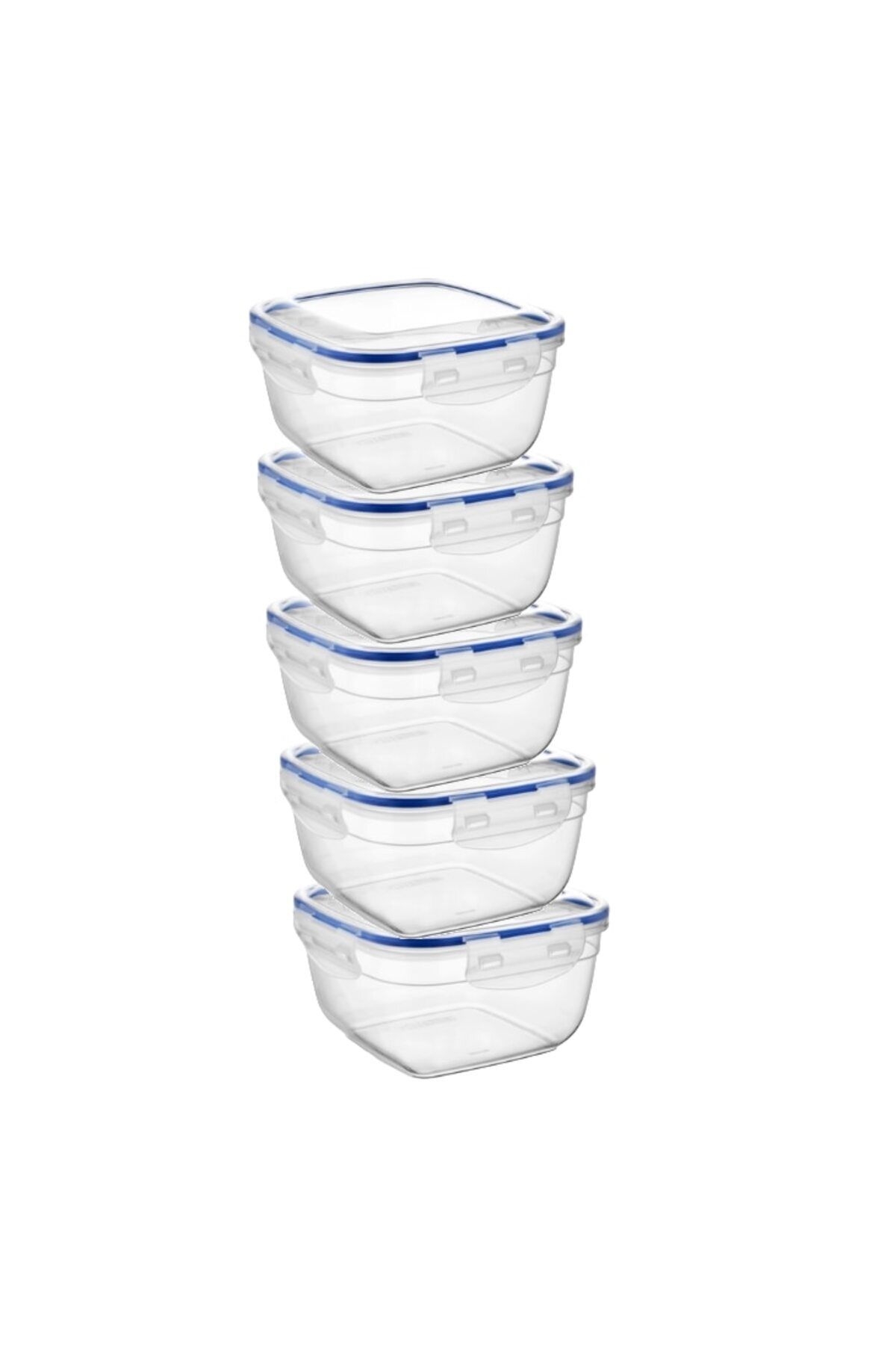 OEM Caserole Alimentare Patrate Cu Capac, Inchidere Etans, 5 X 1500 Ml - One Size