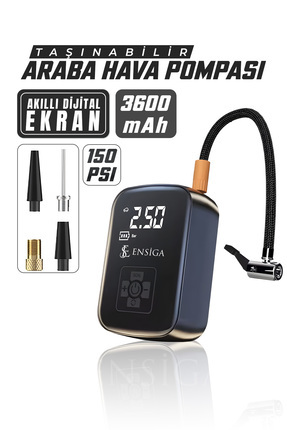 EN SİGA Taşınabilir araba hava pompası 150PSI hava Oto kompresörü 3600mAh kab...