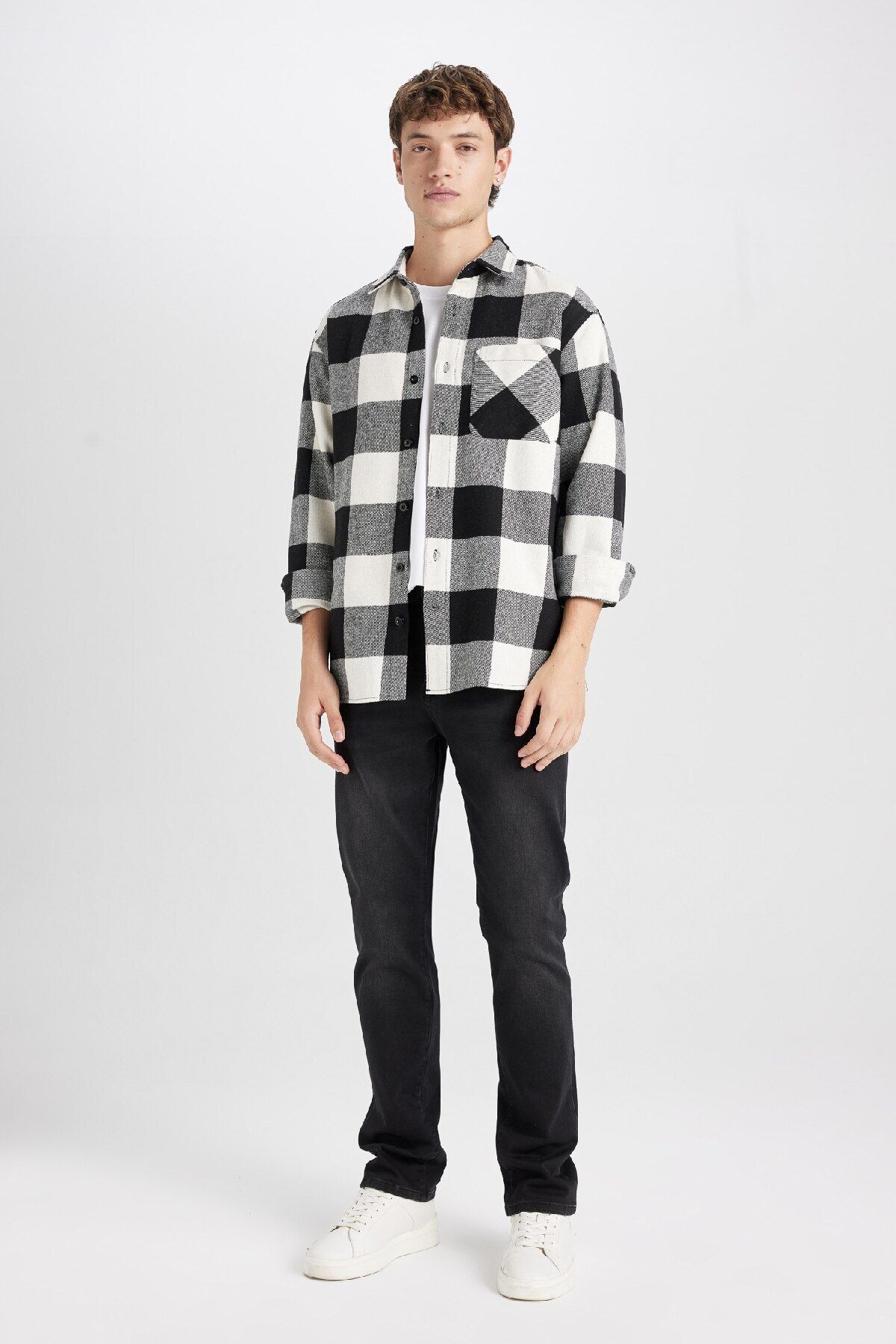 DeFacto-Regular Fit Checked Lumberjack Langarmshirt D3298ax24wn 2