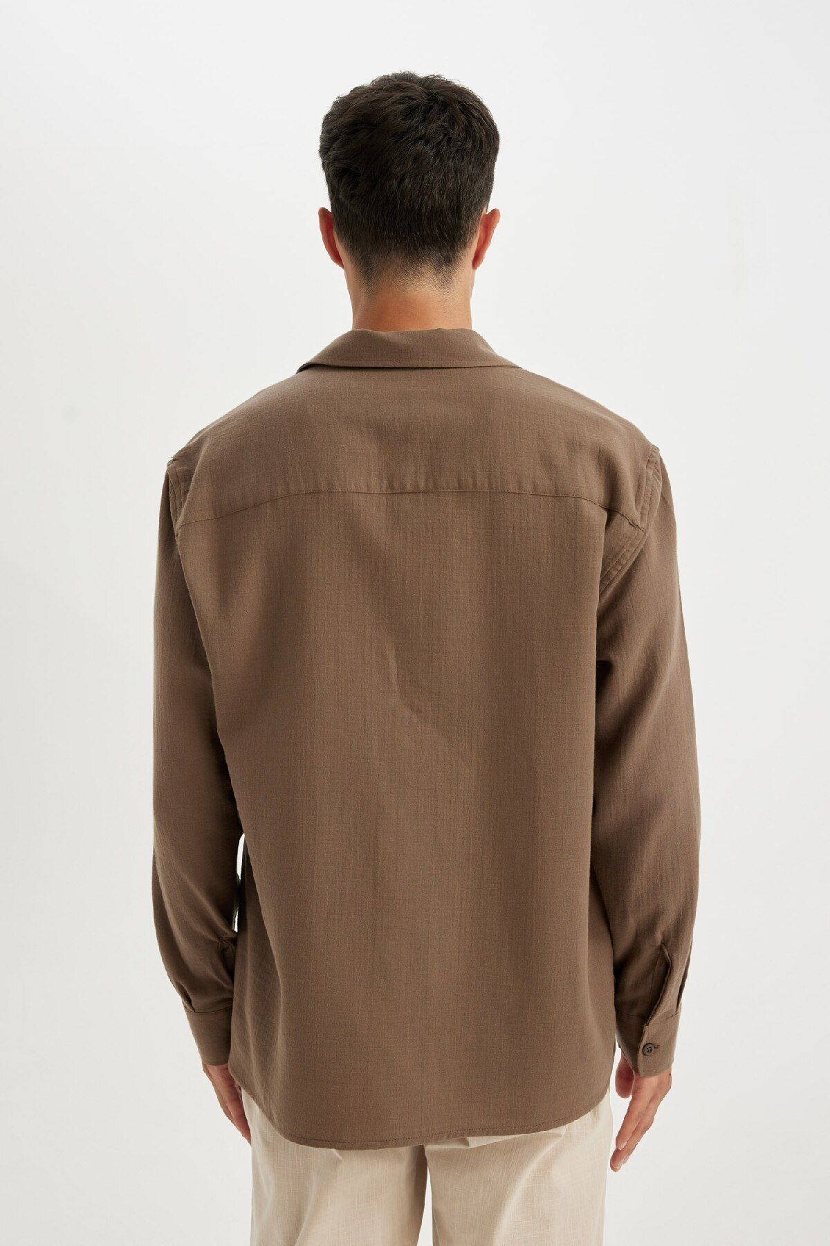 DeFacto-Normale Passform, einfaches Baumwoll-Langarmshirt D2619ax24au 5