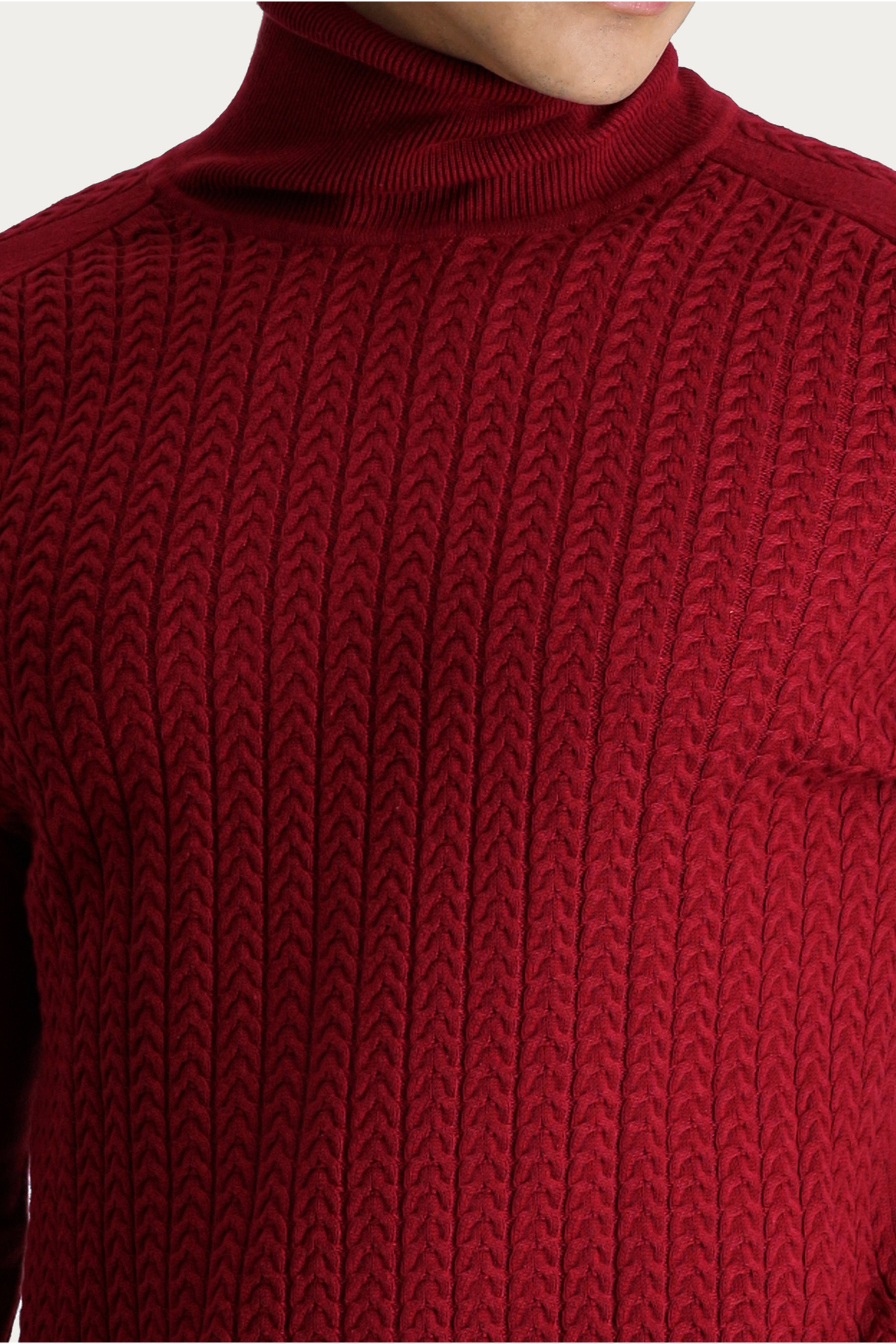 Kiğılı  Balıkçı Yaka Slim Fit Dar Kesim Desenli Triko Kazak - Görsel 5