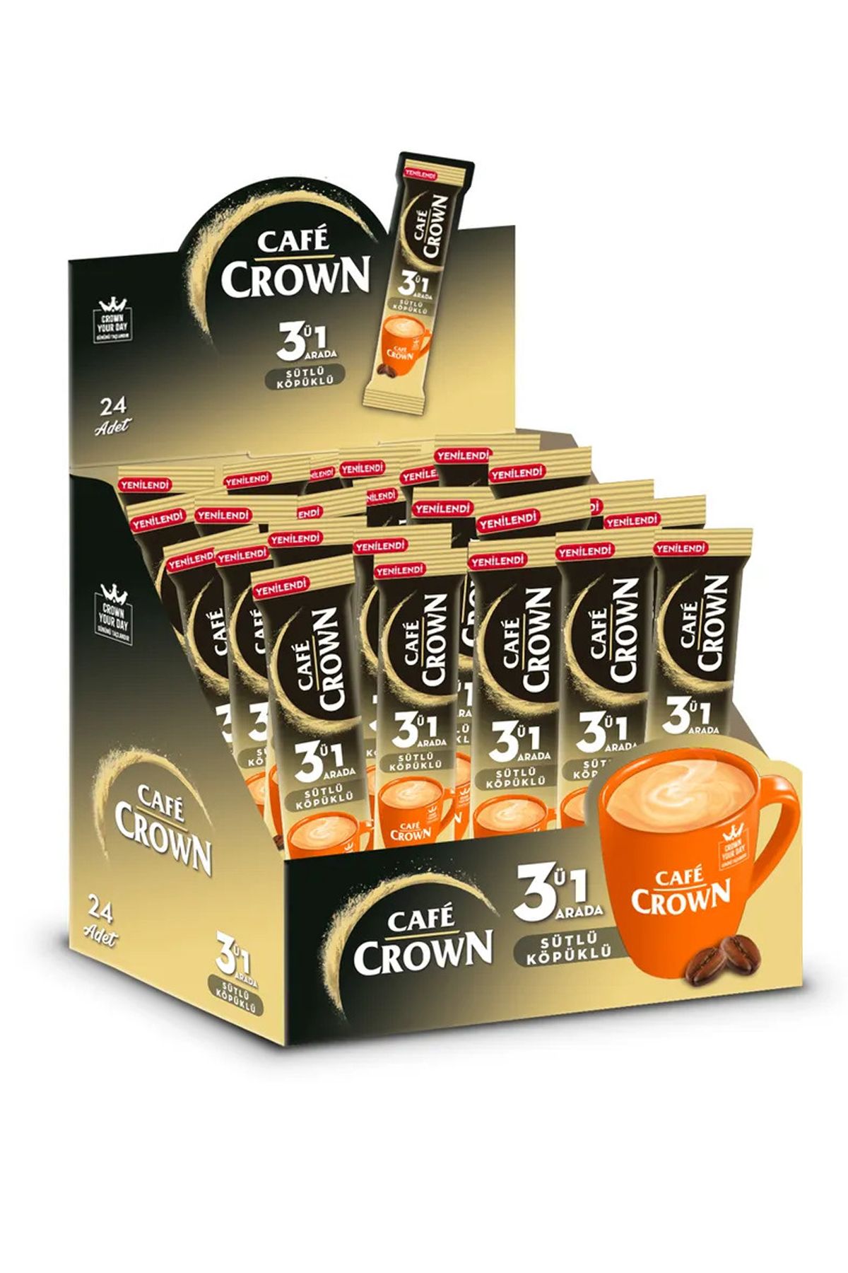 Ülker Cafe Crown 3'ü 1 Arada Sütlü Köpüklü 17,5 Gram x (24 Adet)