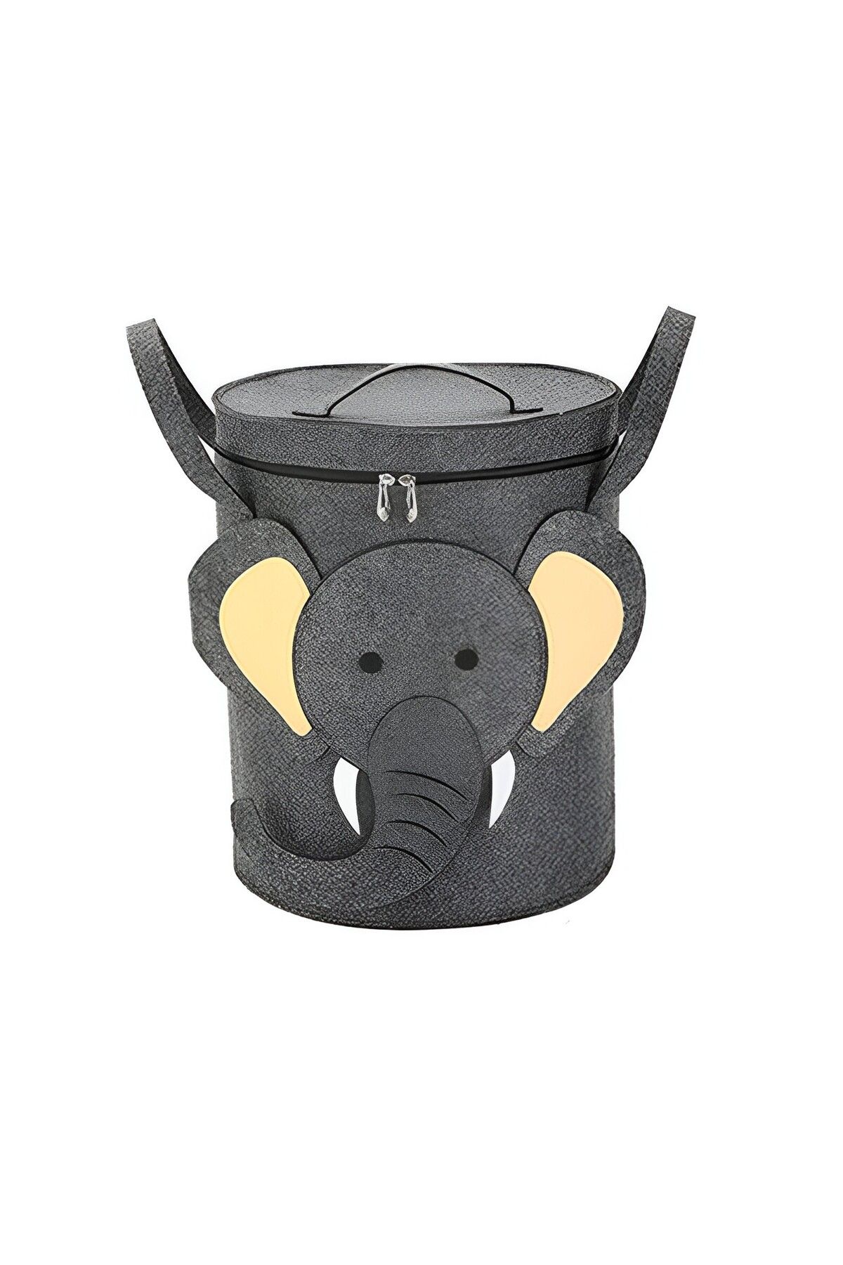 Flippy Cutie Depozitare 2in1 Flippy, Covor Jucarii Lego 150cm, Mare, Manere, Inaltime 40cm, Elefant, Gri - One Size