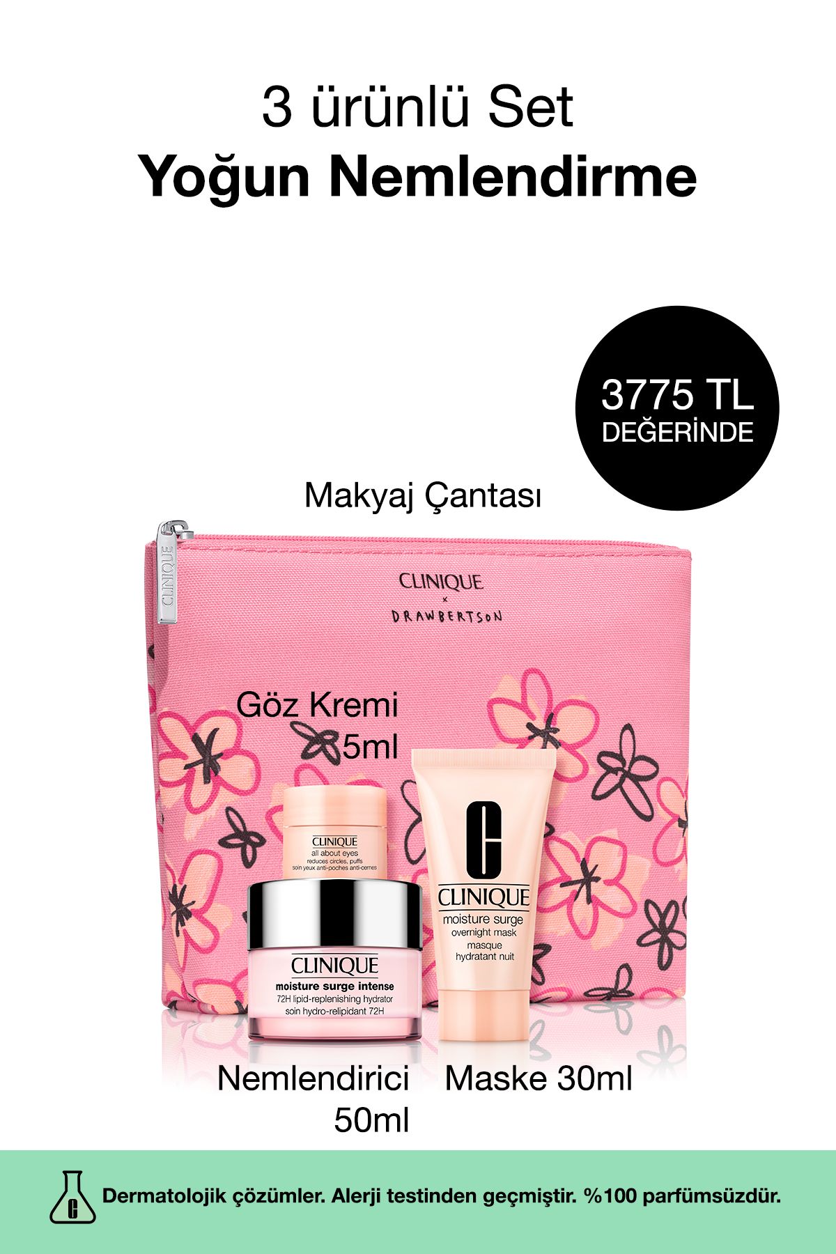 3'lü Yoğun Nemlendirme Seti - Moisture Surge Intense Nemlendirici 50ml, Maske 30ml, Göz Kremi 5ml