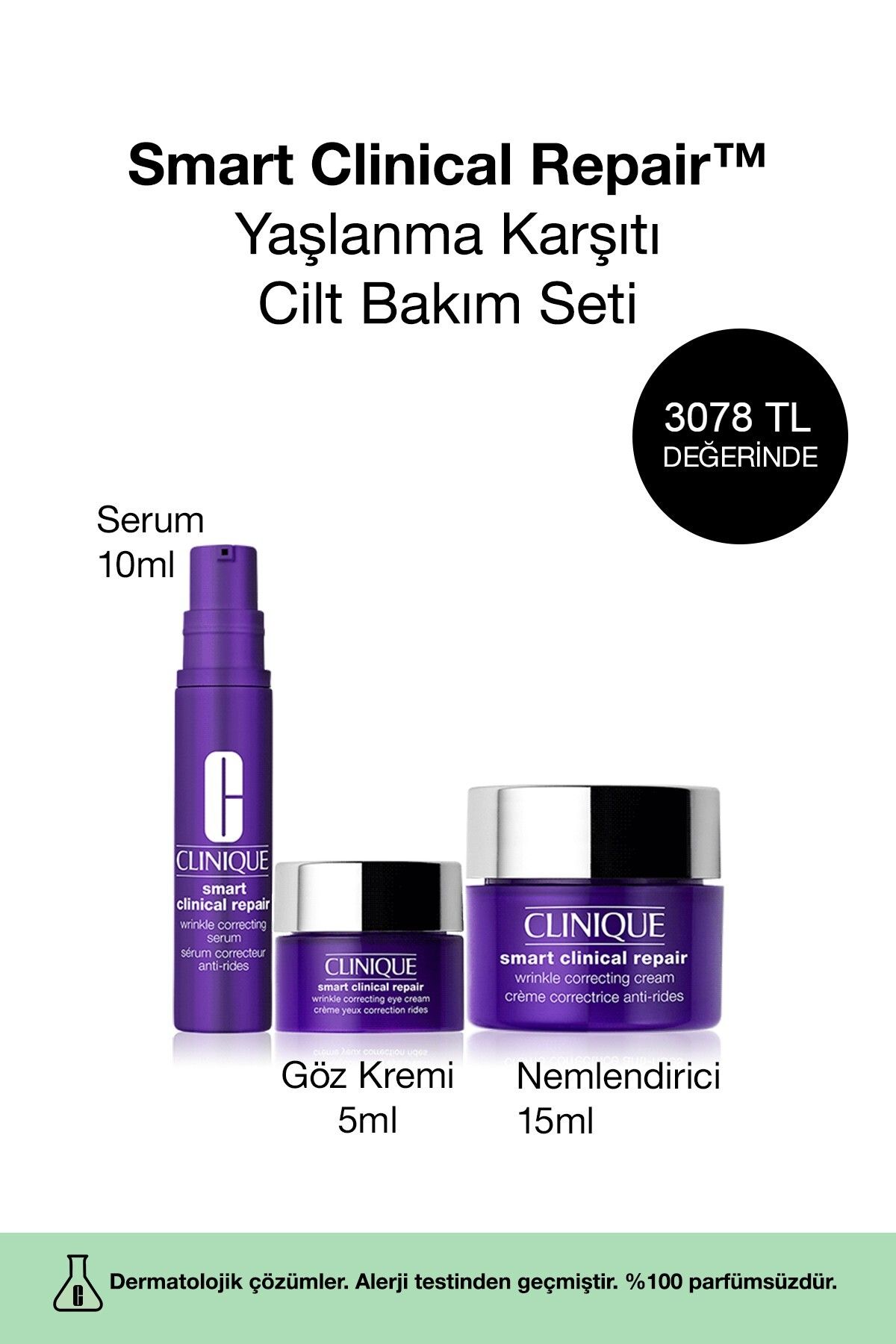 Yaşlanma Karşıtı Cilt Bakım Seti - Smart Clinical Repair Krem 15ml, Göz Kremi 5ml, Serum 10ml