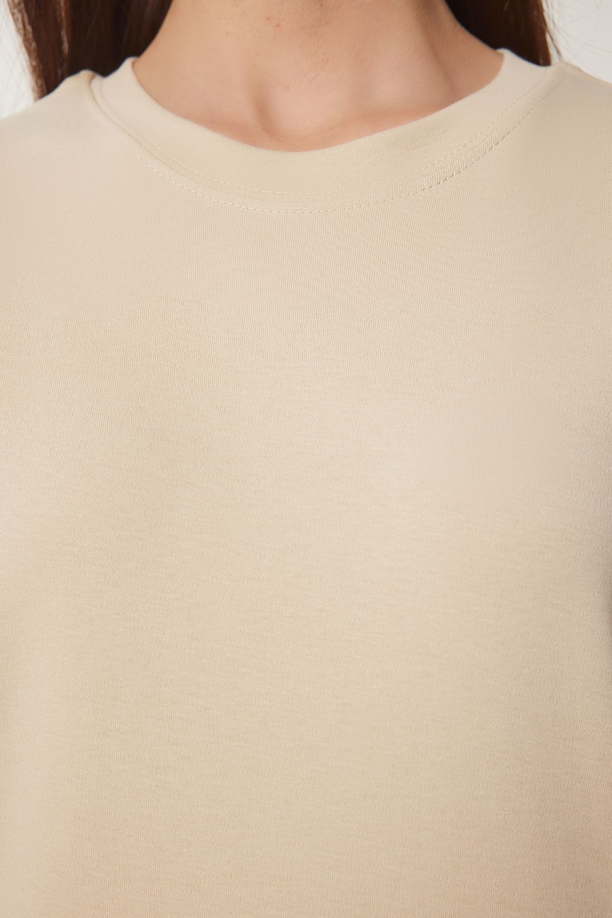 Happiness İstanbul-Braunes Keks-Baumwoll-T-Shirt, 2er-Set – AG00002 5