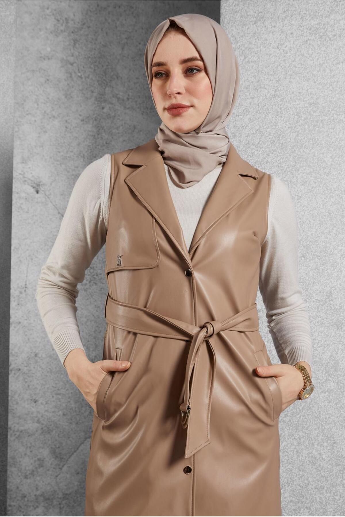 جلیقه چرم مصنوعی کمربند 45241 Alvina