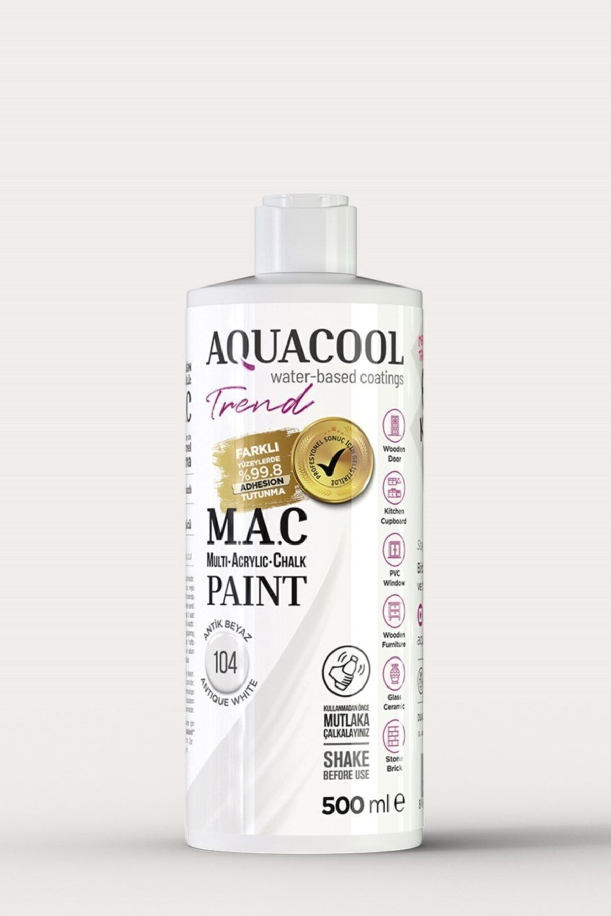 Mac Water Based Hybrid Door, Cabinet, Tiles, Furniture Paint 104 Antique White 500ml