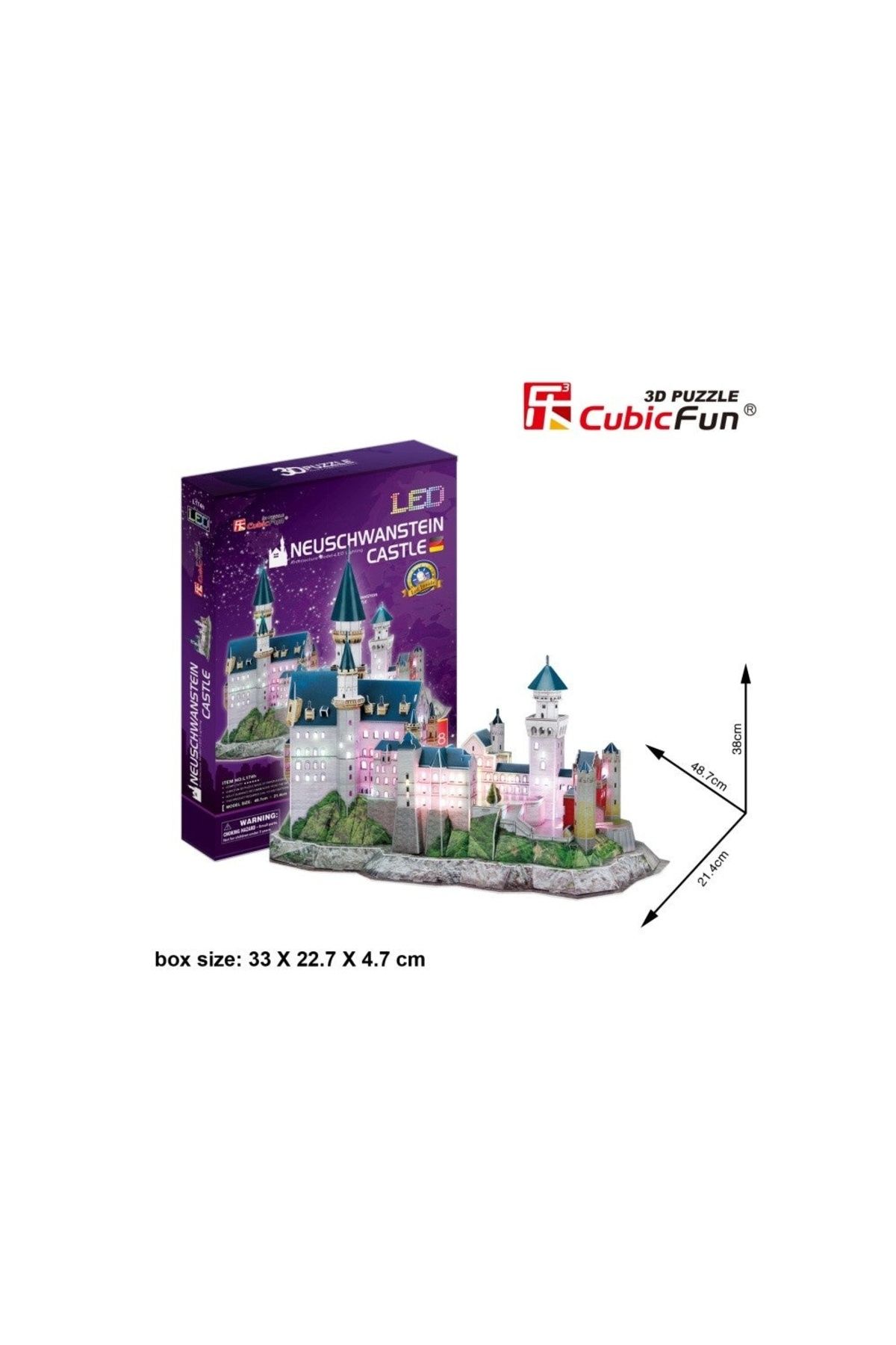 Cubic Fun-Cubic Fun - 3D Led Puzzle Neuschwanstein Castle 128 Pieces 3