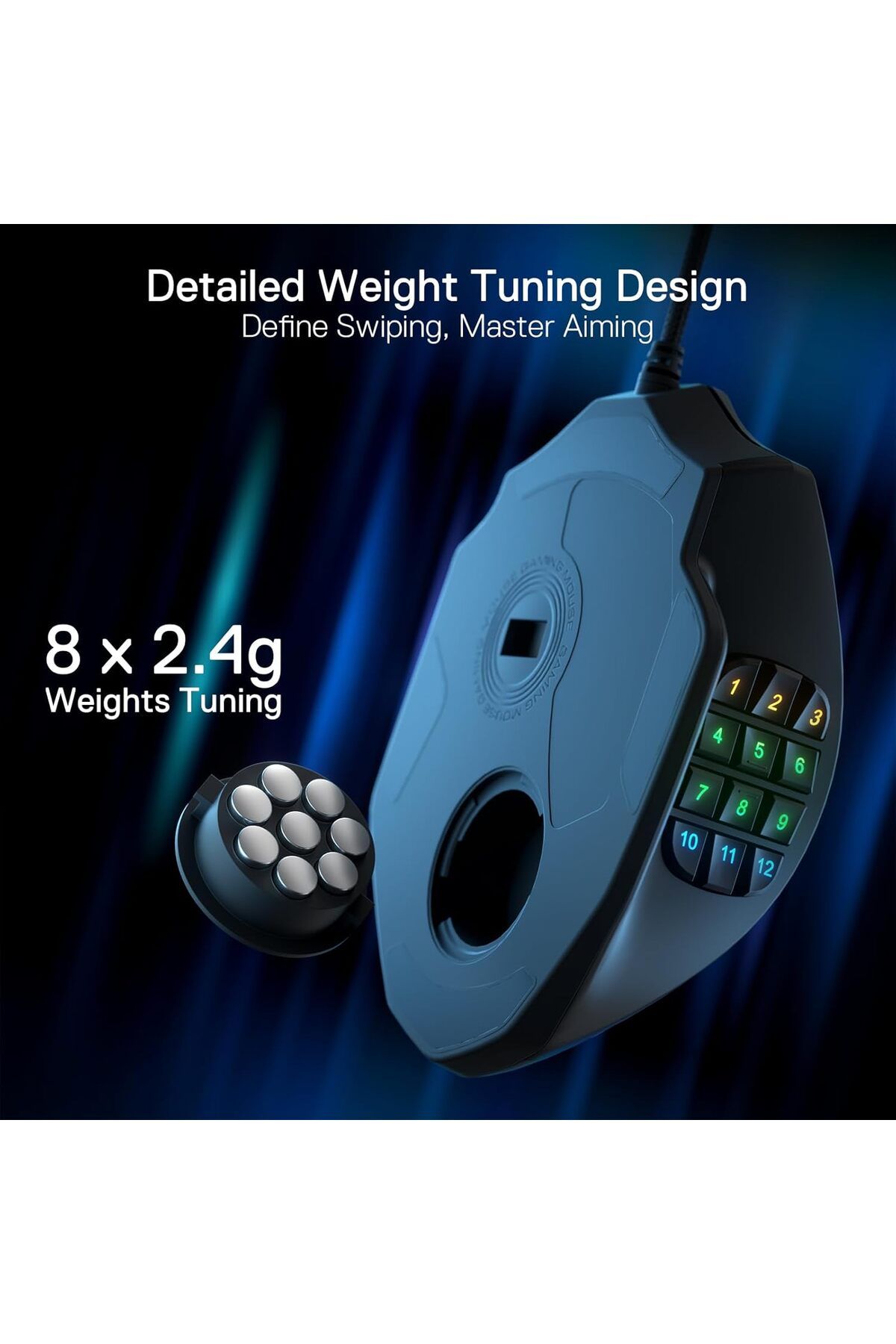 REDRAGON-ماوس الألعاب M908 Impact RGB MMO (20 زرًا قابلًا للبرمجة) 6