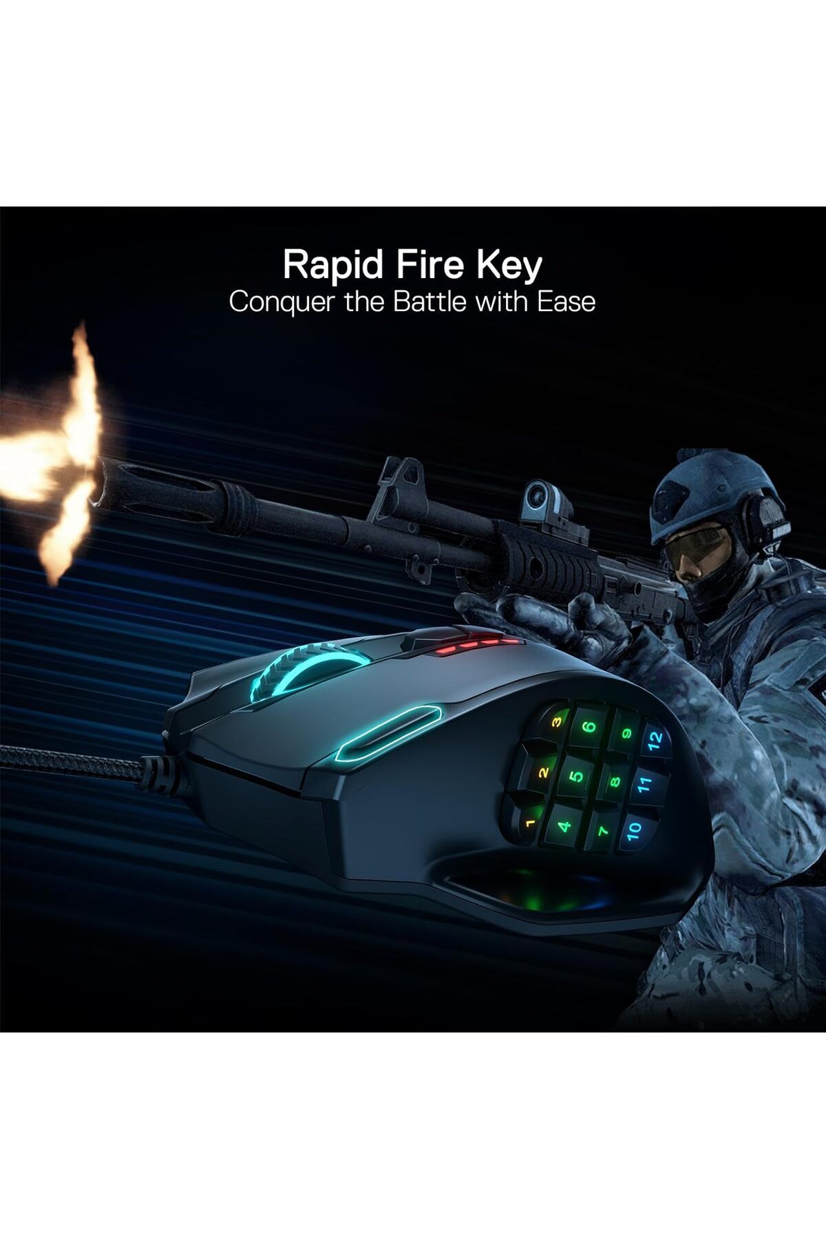REDRAGON-ماوس الألعاب M908 Impact RGB MMO (20 زرًا قابلًا للبرمجة) 5